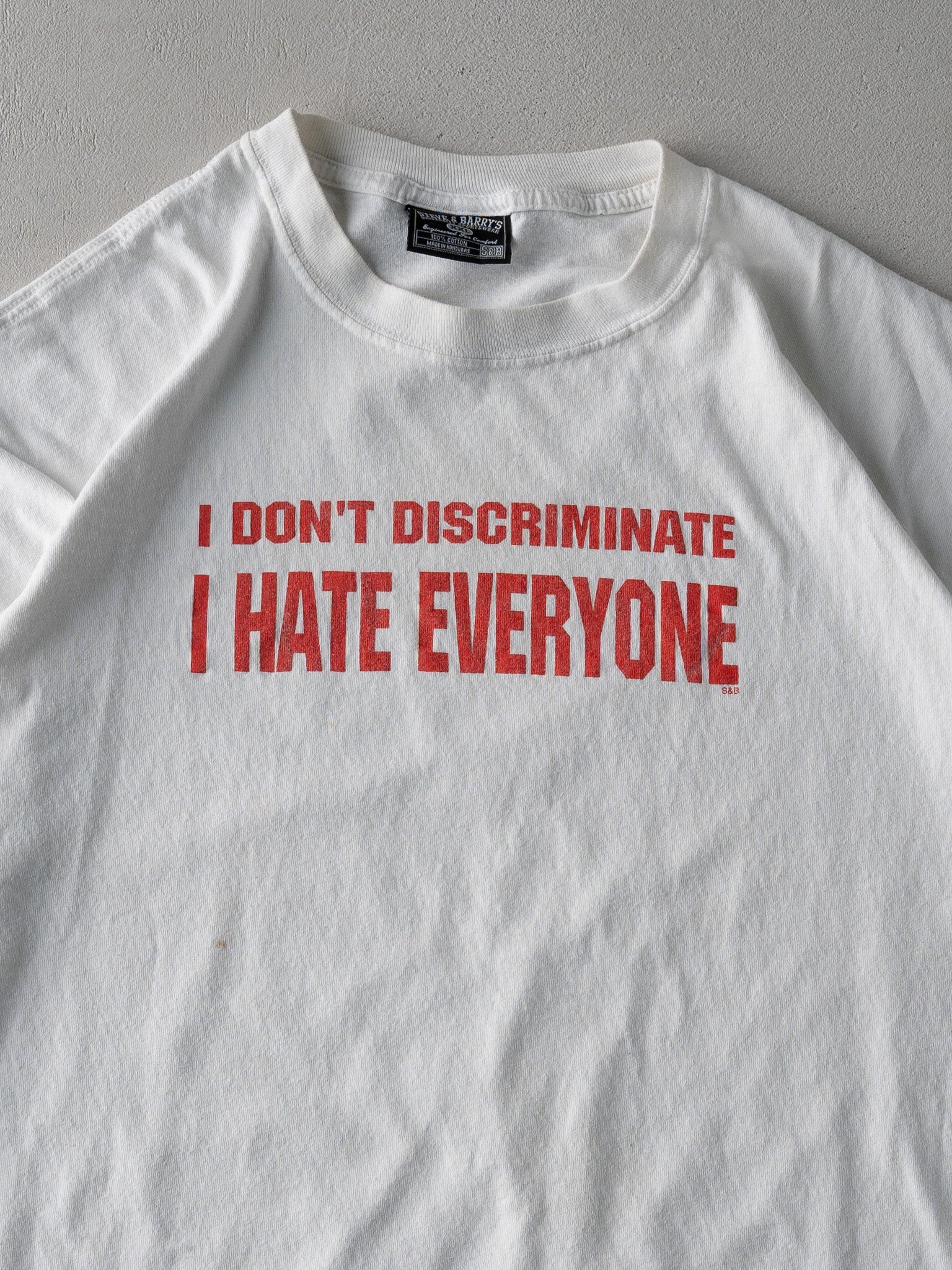 Vintage Y2k White "I Hate Everyone" Tee (L/XL)