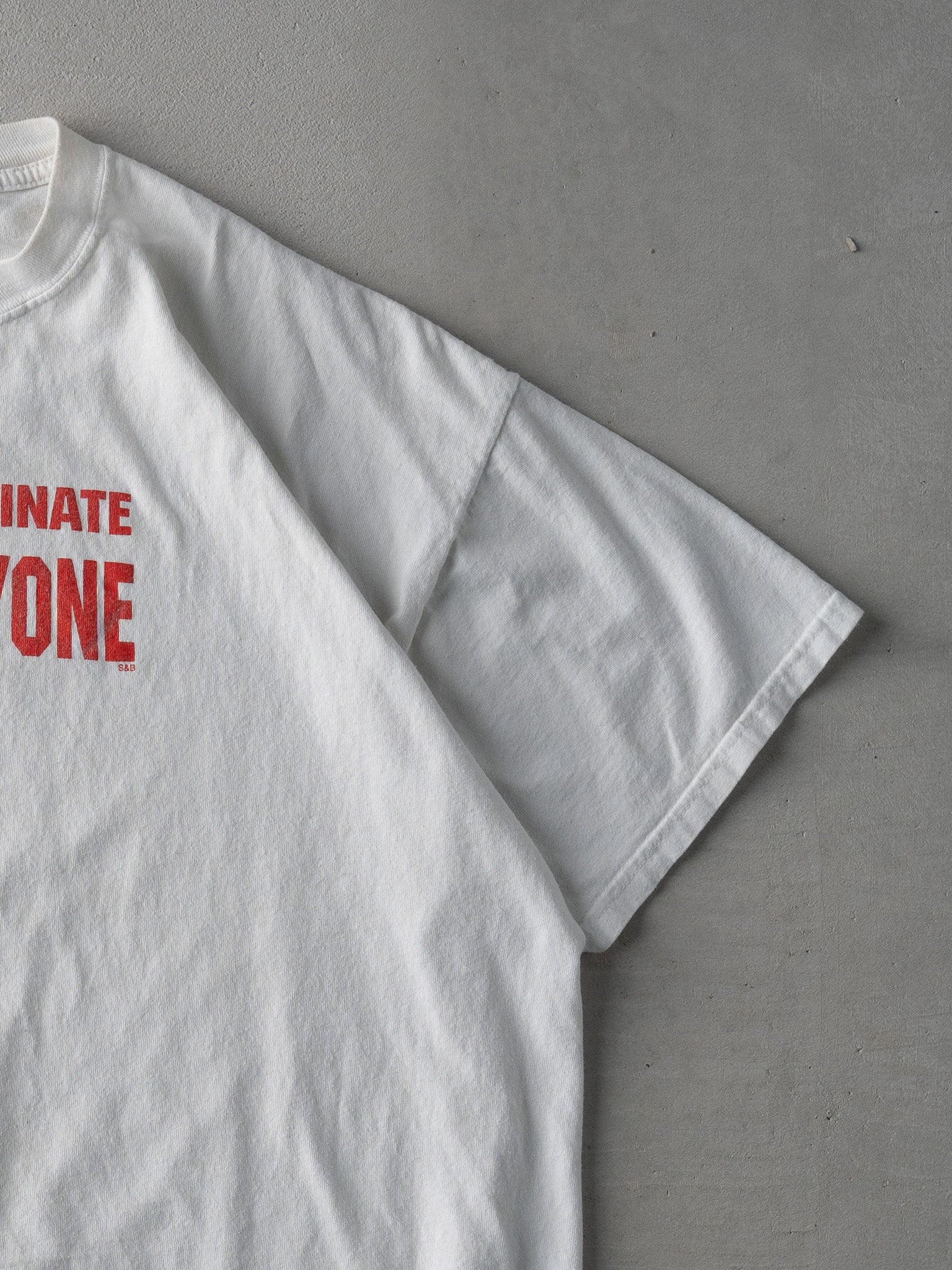 Vintage Y2k White "I Hate Everyone" Tee (L/XL)