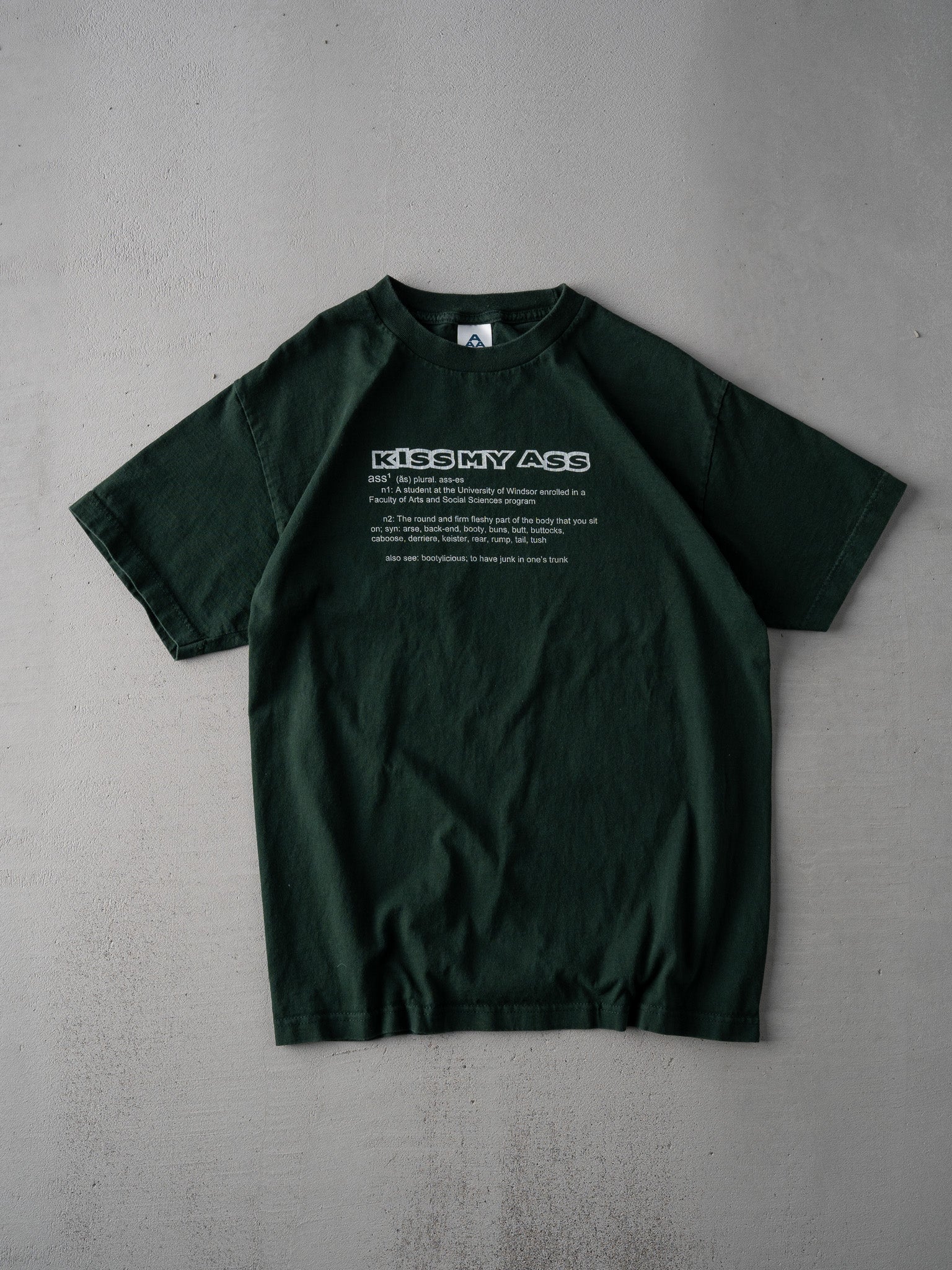 Vintage Y2k Green "Kiss My Ass" Tee (M)
