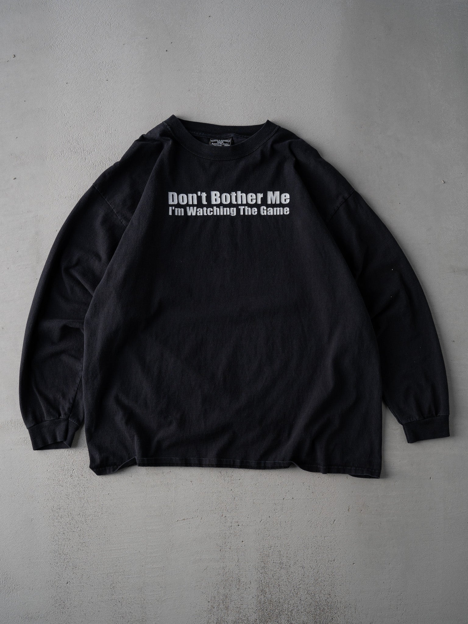 Vintage Y2k Black "Dont Bother Me" Long Sleeve (L/XL)