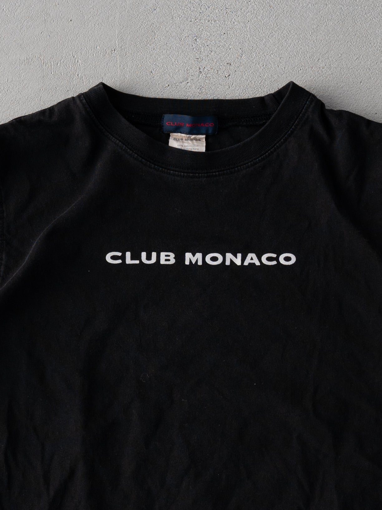 Vintage 90s Black Club Monaco Spell Out Baby Tee (XS)