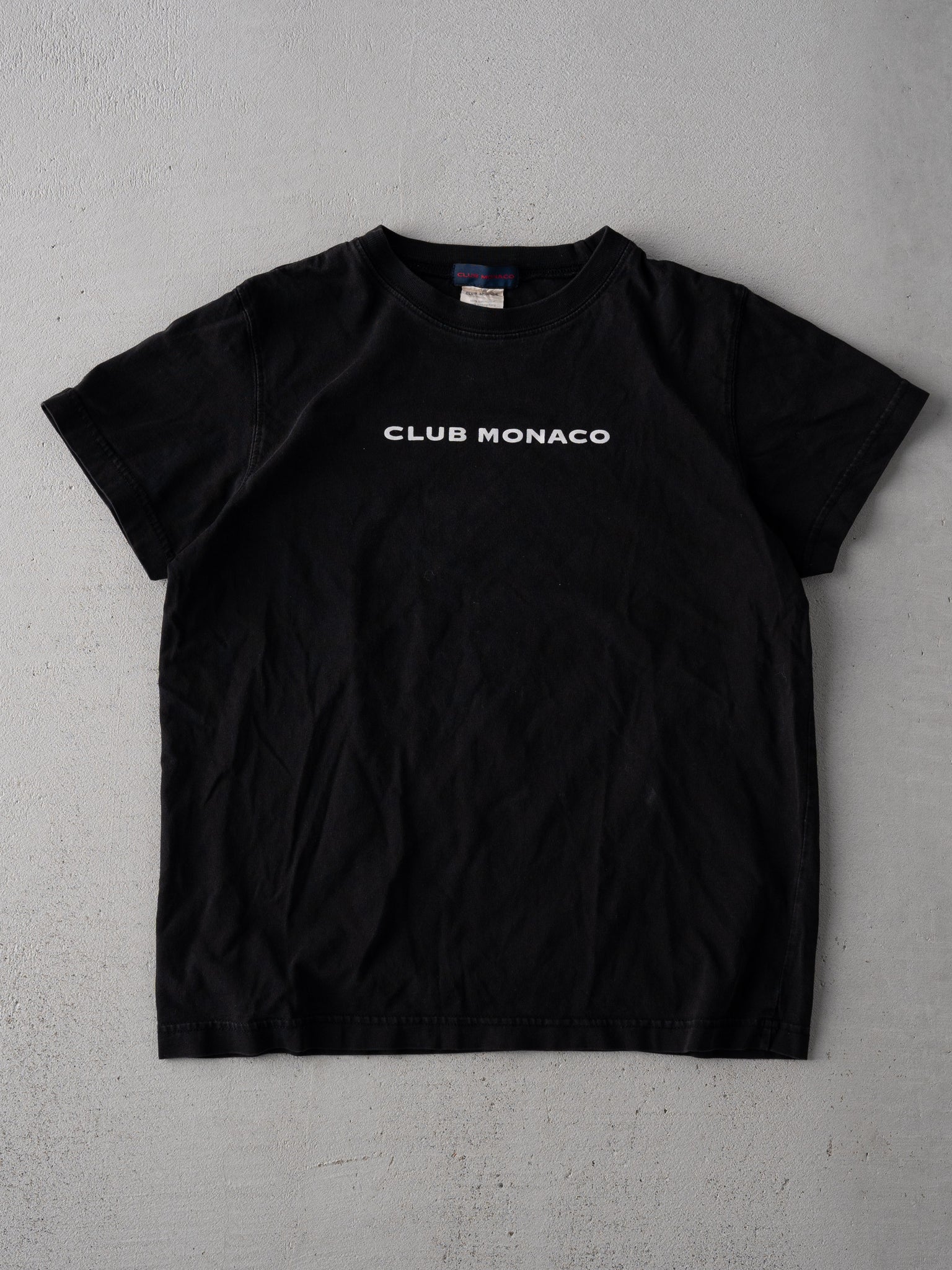 Vintage 90s Black Club Monaco Spell Out Baby Tee (XS)