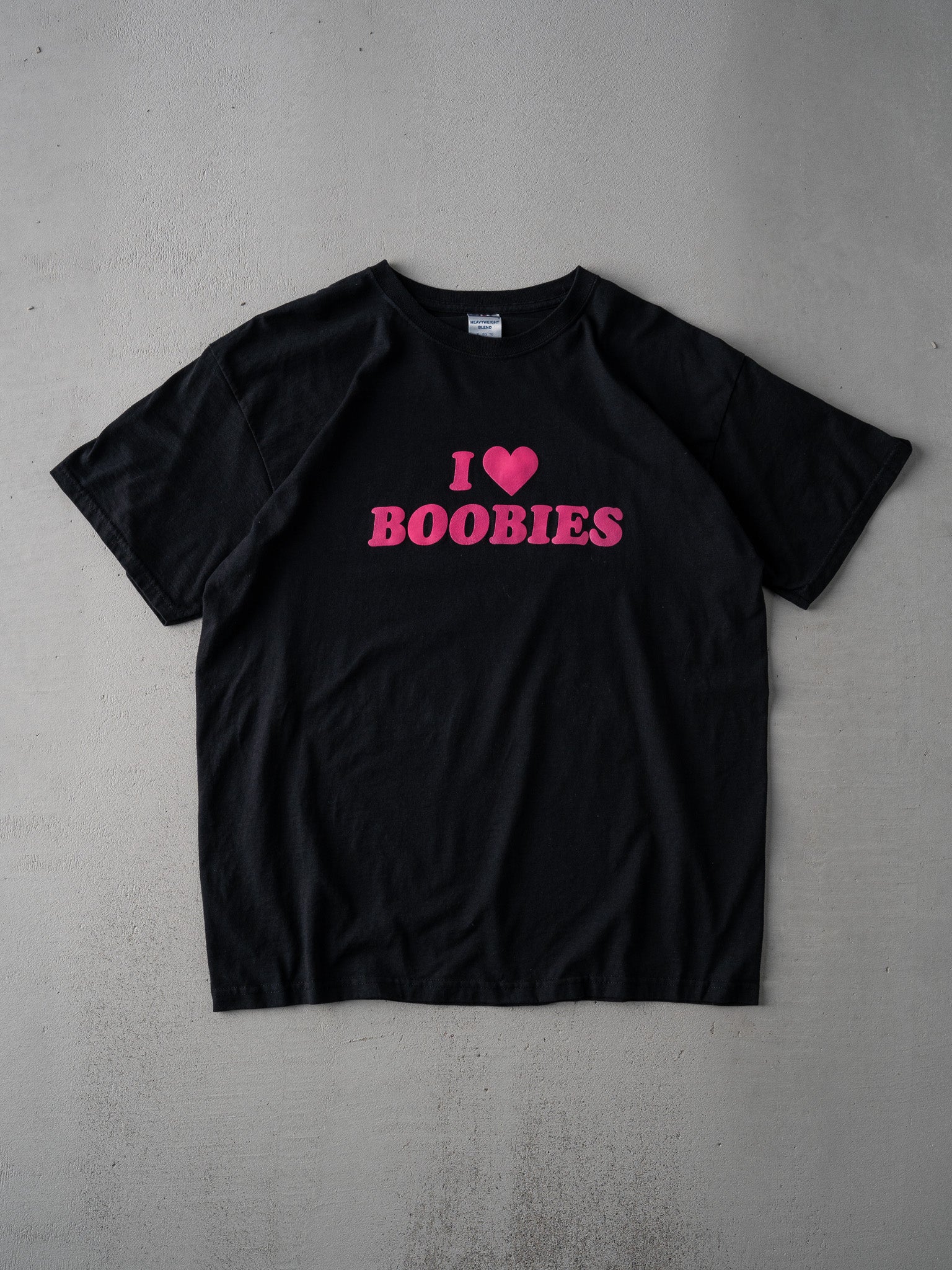 Vintage Y2k Black "I Love Boobies" Tee (M/L)