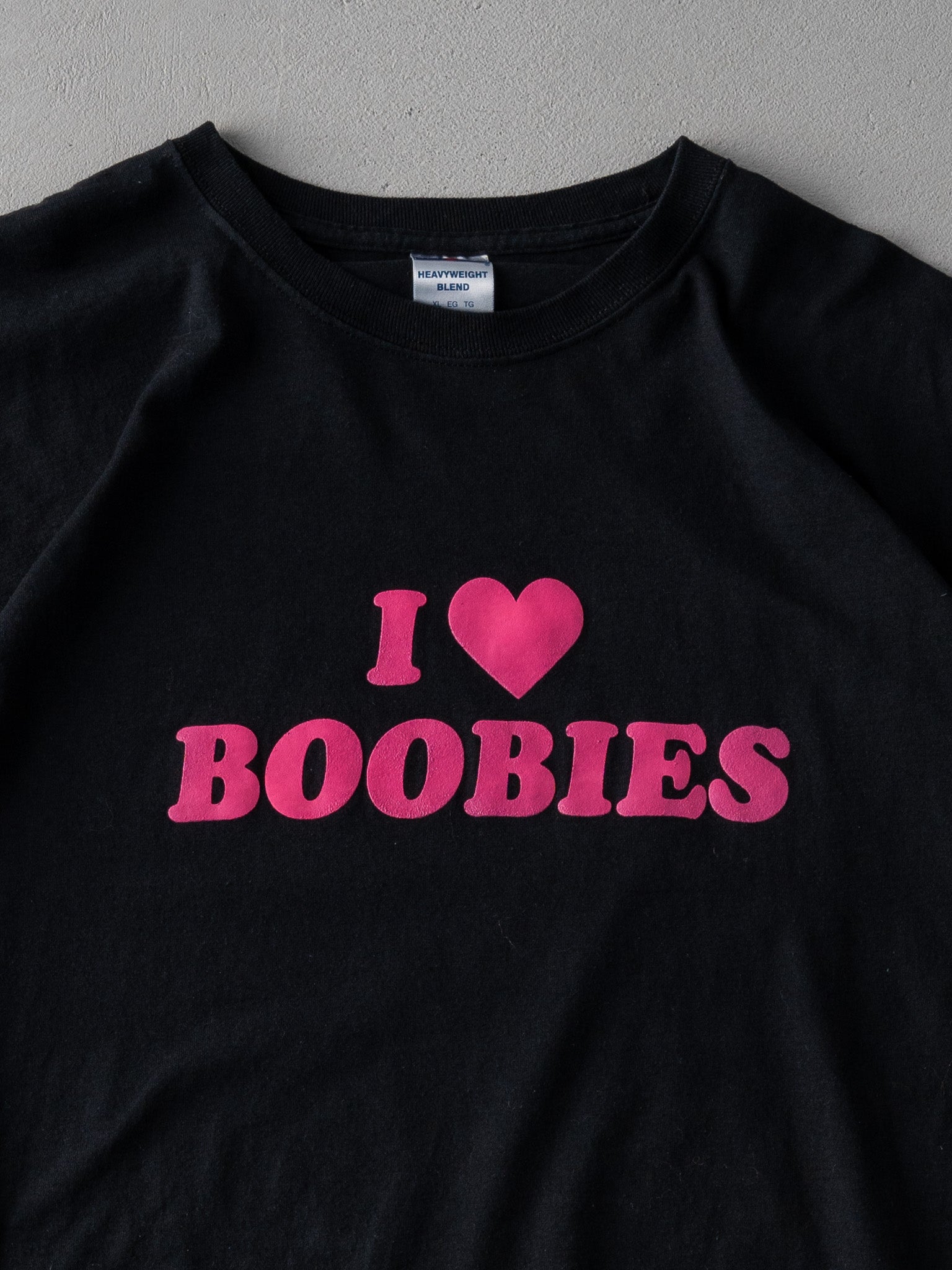 Vintage Y2k Black "I Love Boobies" Tee (M/L)