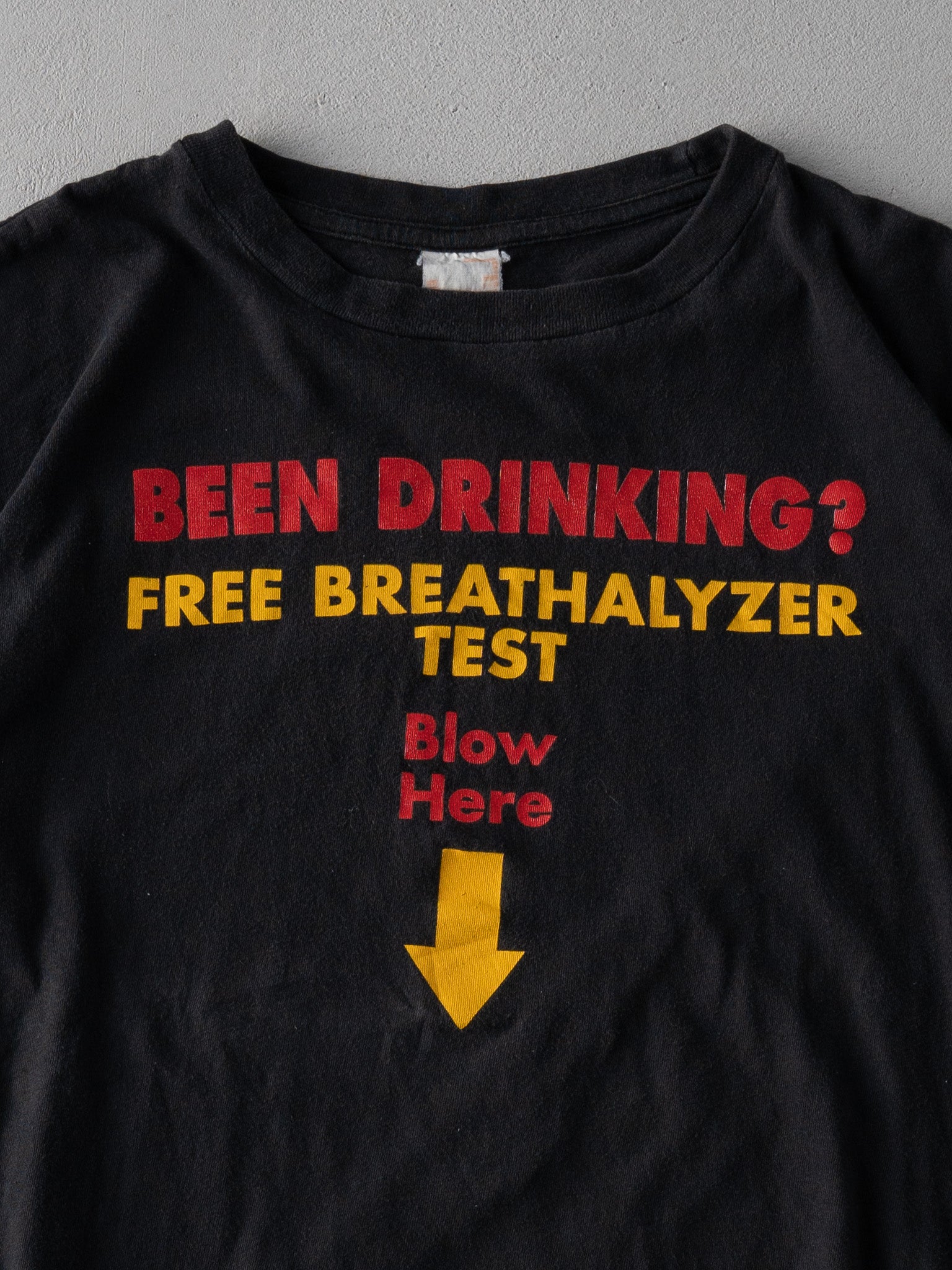 Vintage 80s Black "Been Drinking, Blow Here" Tee (M/L)