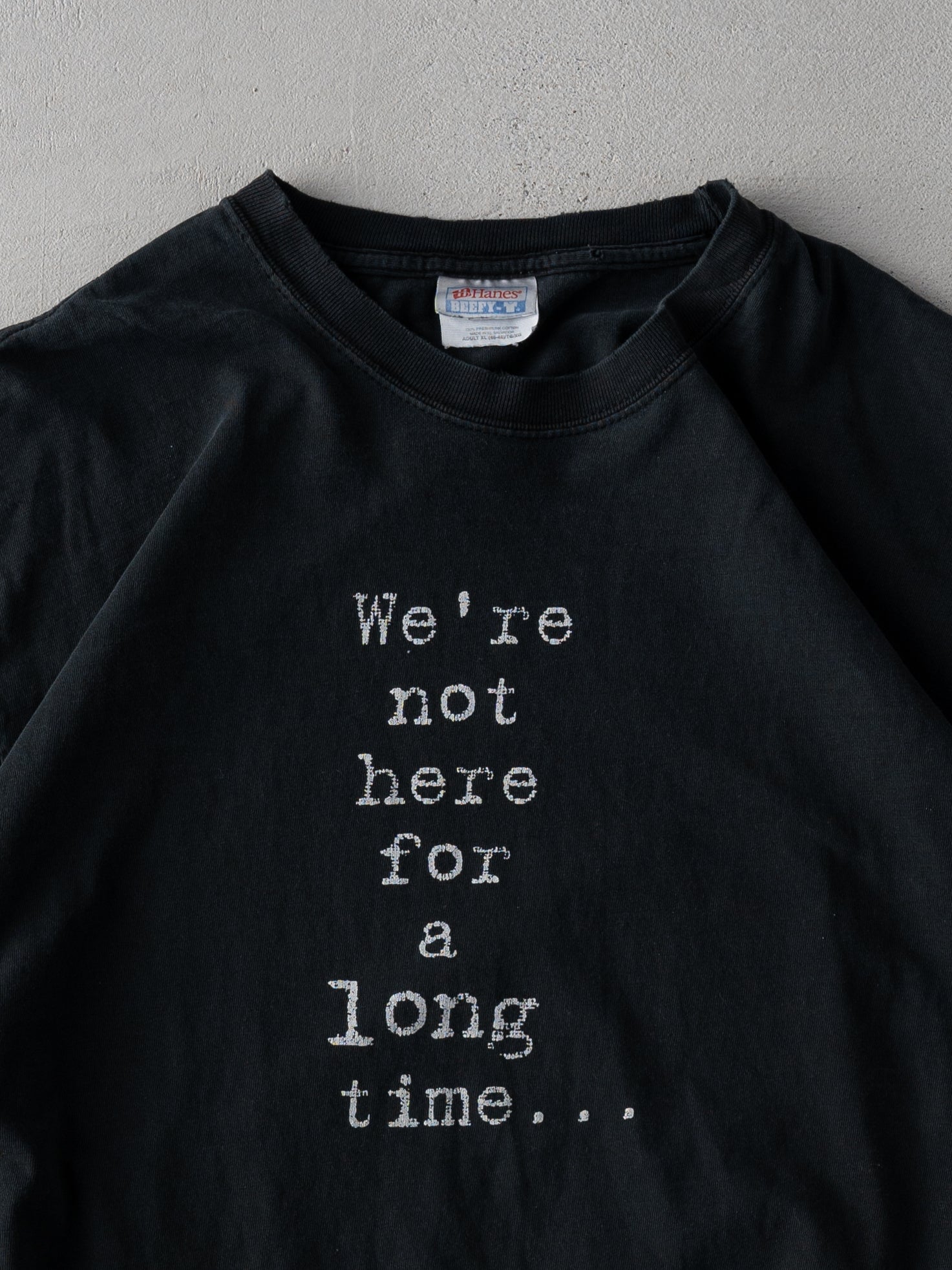 Vintage 01' Black Huey Lewis"Were not here for a long time" Tee (L)