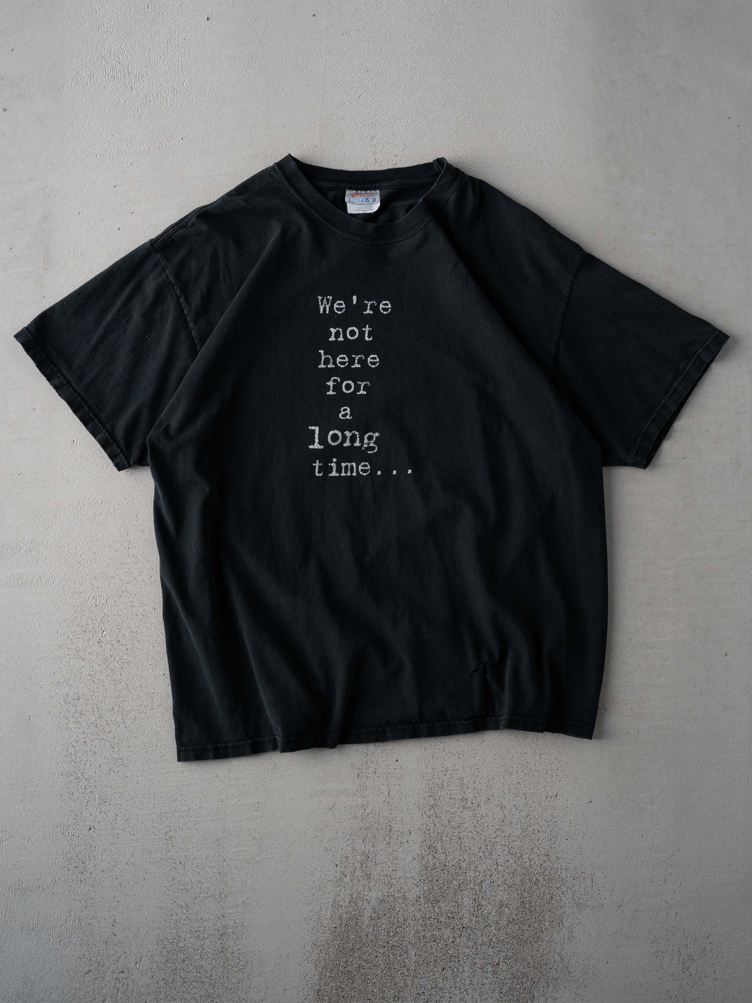 Vintage 01' Black Huey Lewis"Were not here for a long time" Tee (L)