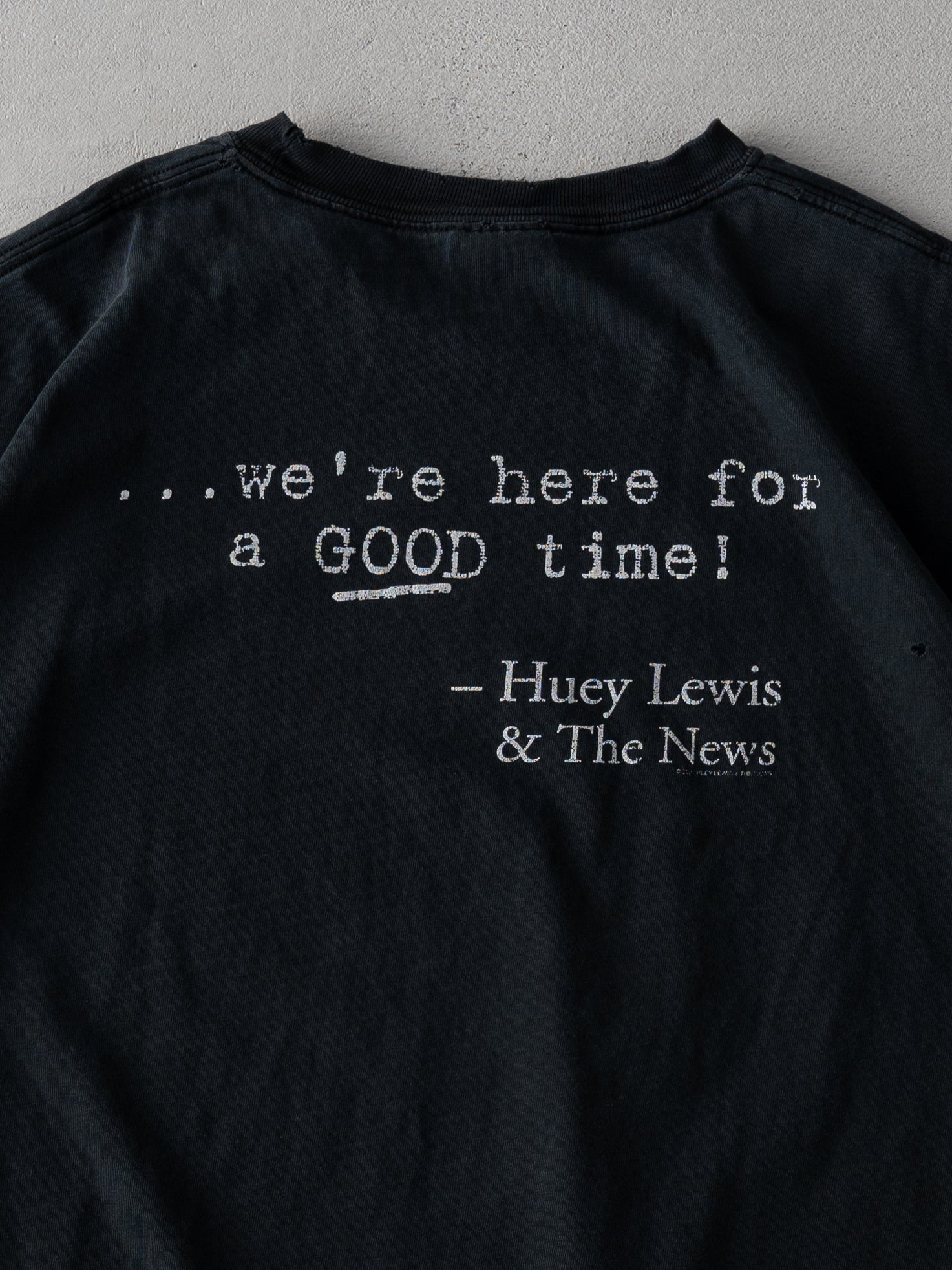 Vintage 01' Black Huey Lewis"Were not here for a long time" Tee (L)
