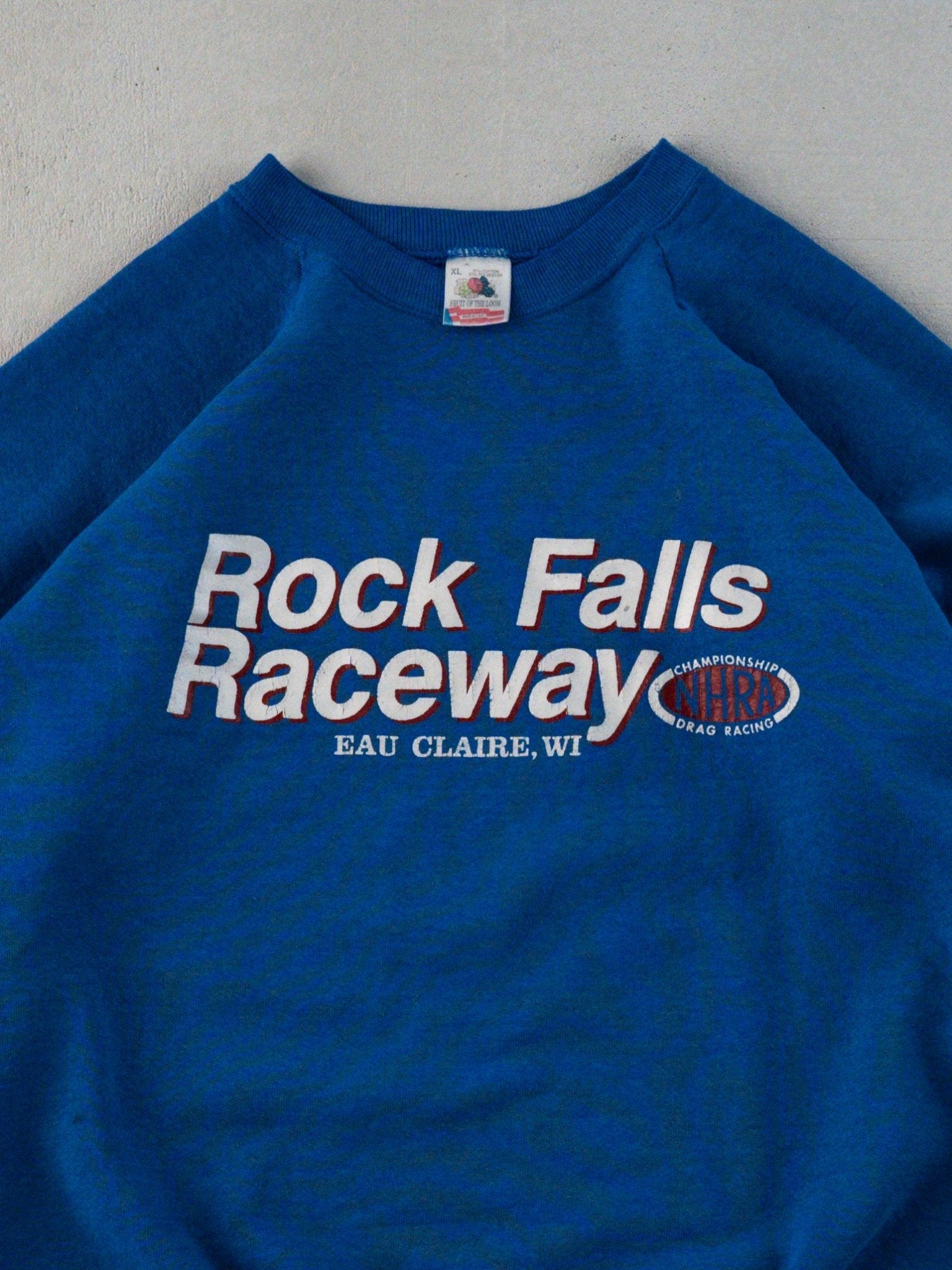 Vintage 80s Blue Rock Falls Raceway Crewneck (M)