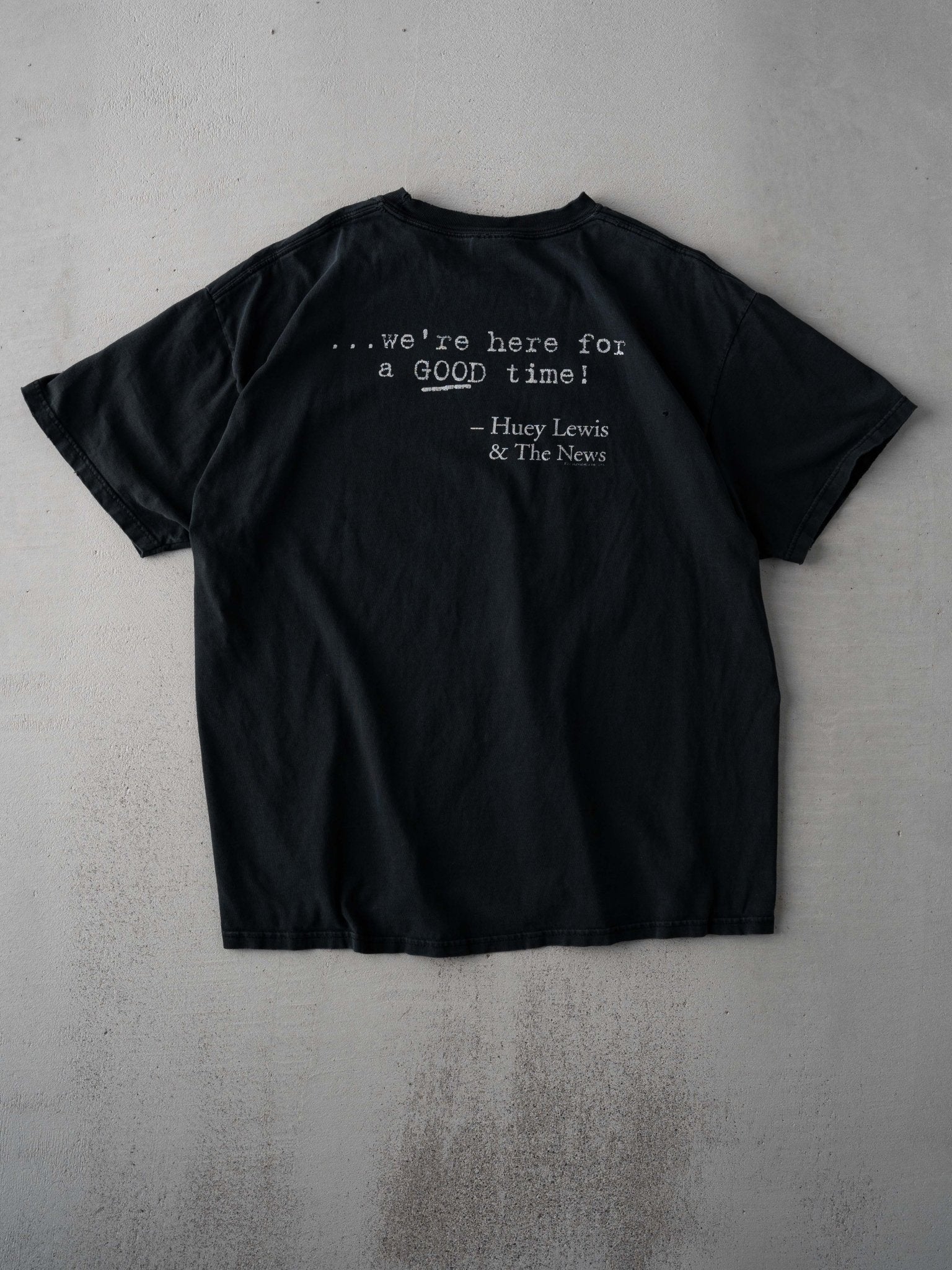 Vintage 01' Black Huey Lewis"Were not here for a long time" Tee (L)