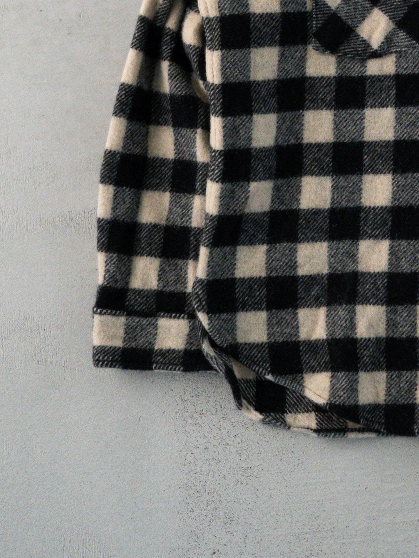 Vintage 70s Black and White Woolrich Checkered Button Up (S/M)