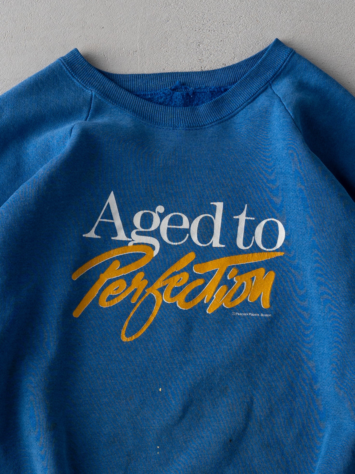 Vintage 80s Blue Aged to Perfection Raglan Crewneck (M/L)