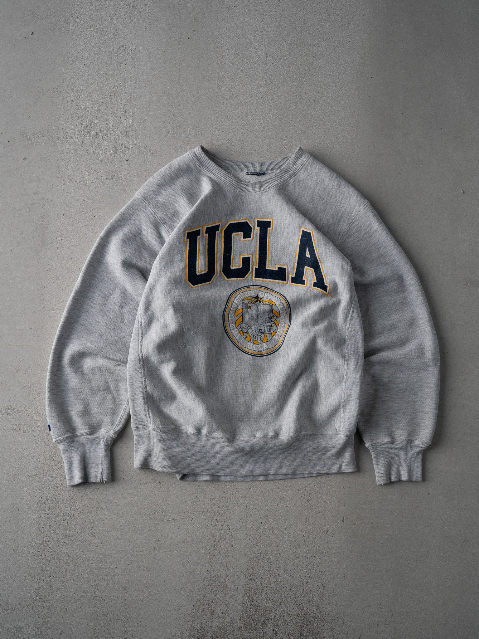 Vintage 90s Heather Grey UCLA Jansport Reverse Weave Crewneck (M/L)