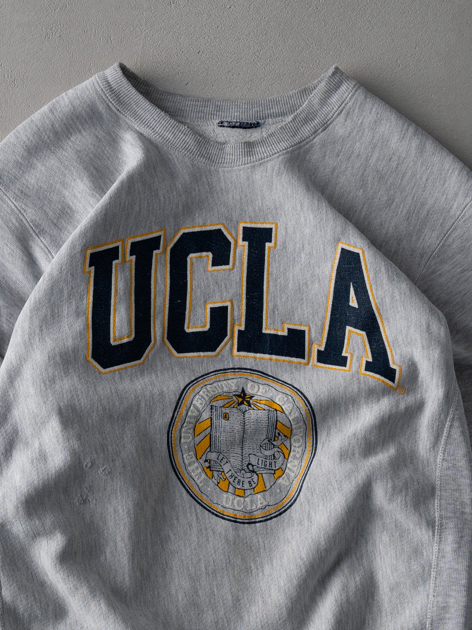 Vintage 90s Heather Grey UCLA Jansport Reverse Weave Crewneck (M/L)