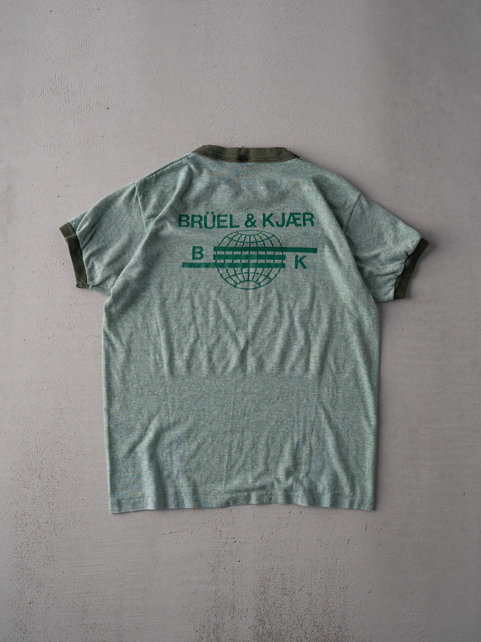 Vintage 70s Green Box Junkie Ringer Bruel Kjaer Tee (S)