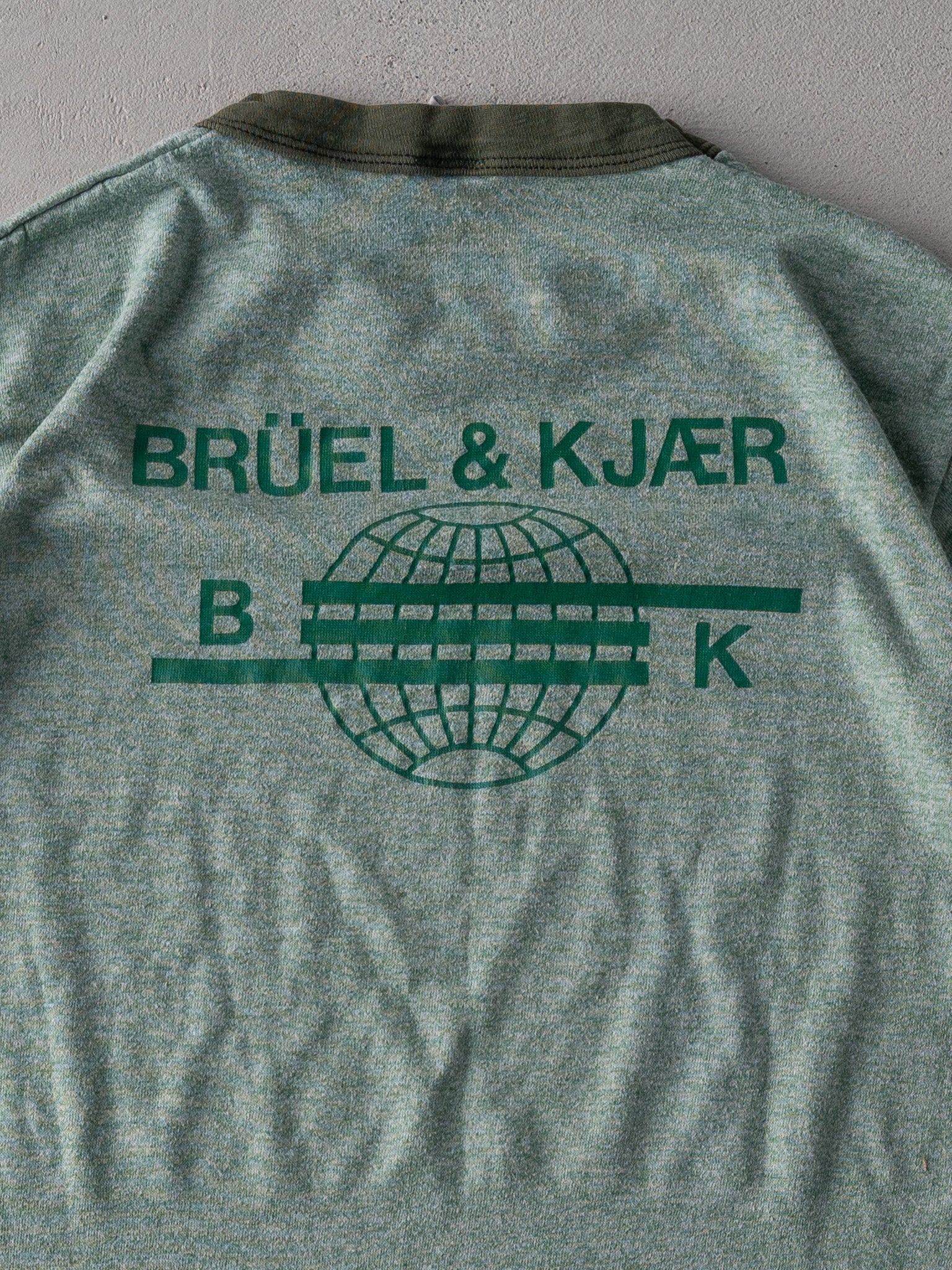 Vintage 70s Green Box Junkie Ringer Bruel Kjaer Tee (S)