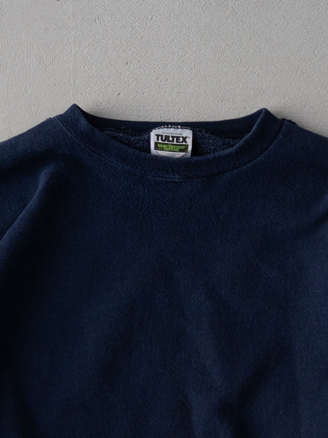 Vintage 90s Navy Blue Black Blank Tultex Crewneck (XL)