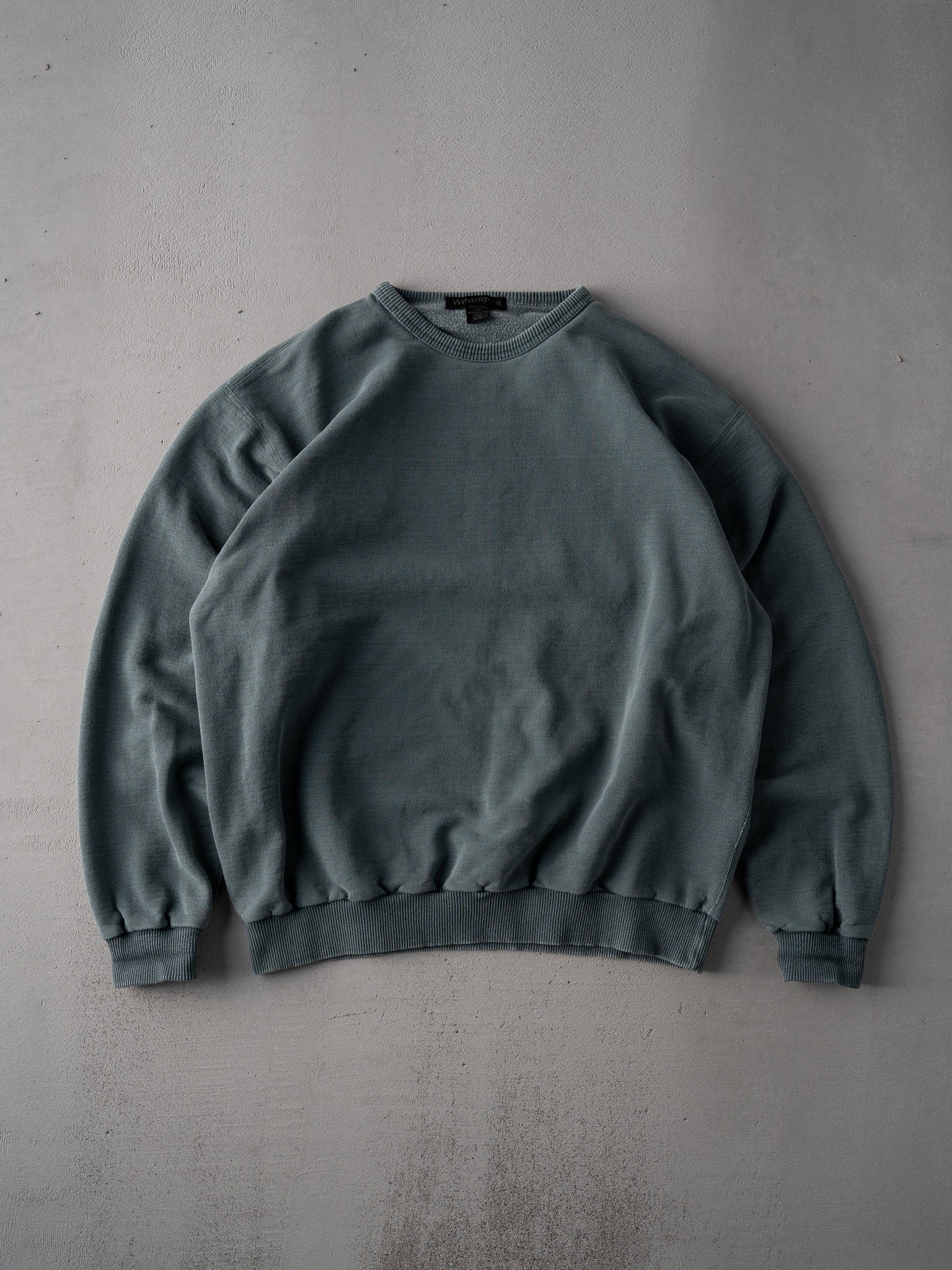 Vintage 90s Washed Green Wind River Blank Crewneck (L)