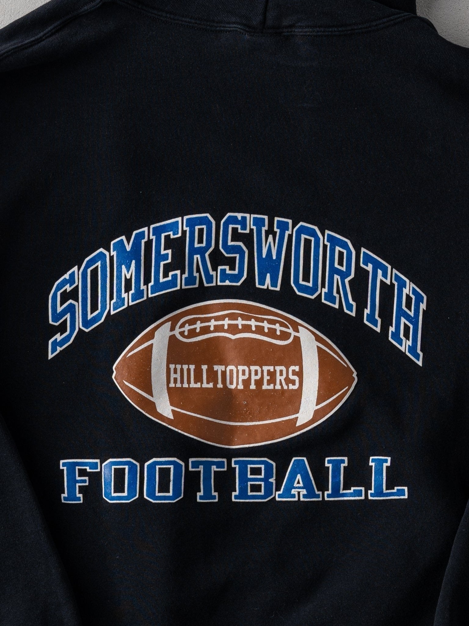 Vintage Y2k Black Somersworth Football Russell Athletic Boxy Hoodie (L)