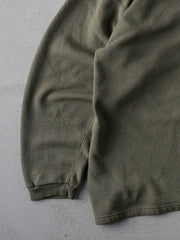 Vintage 90s Sage Green Russel Atheltic Quarter Button Crewneck (L)