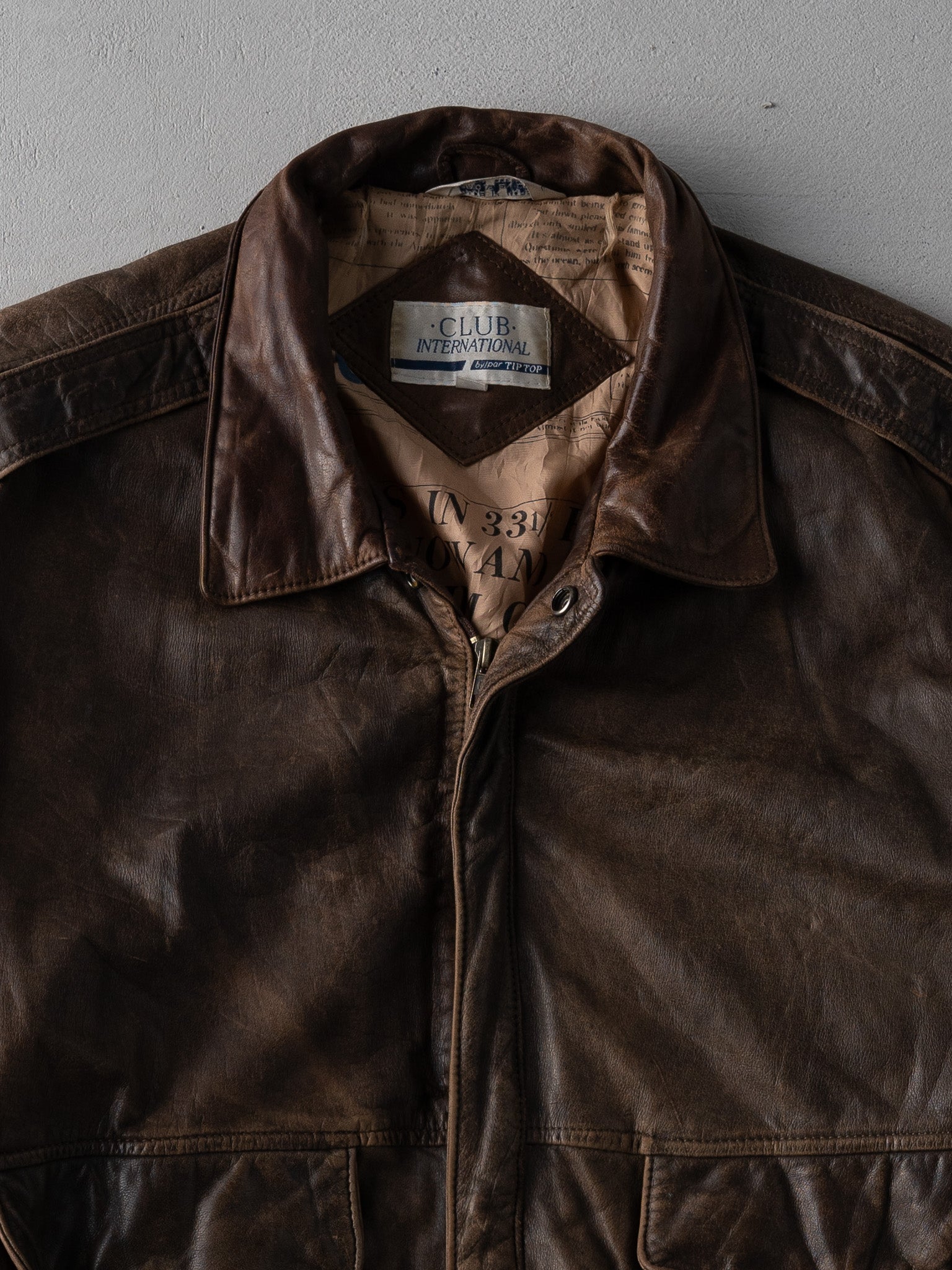 Vintage 80s Washed Brown Tip Top Tailers A2 Flight Jacket (M)