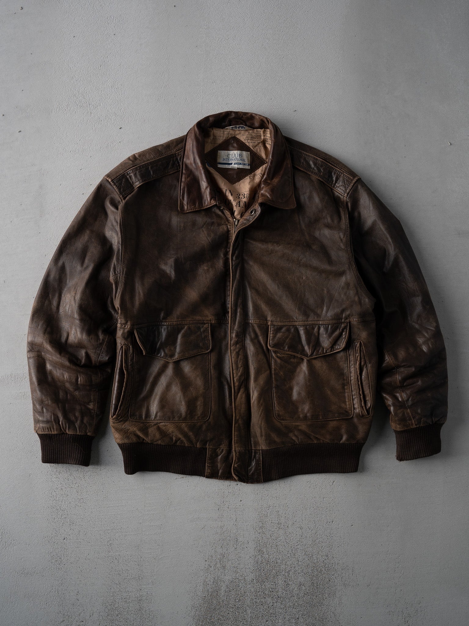 Vintage 80s Washed Brown Tip Top Tailers A2 Flight Jacket (M)