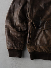 Vintage 80s Washed Brown Tip Top Tailers A2 Flight Jacket (M)