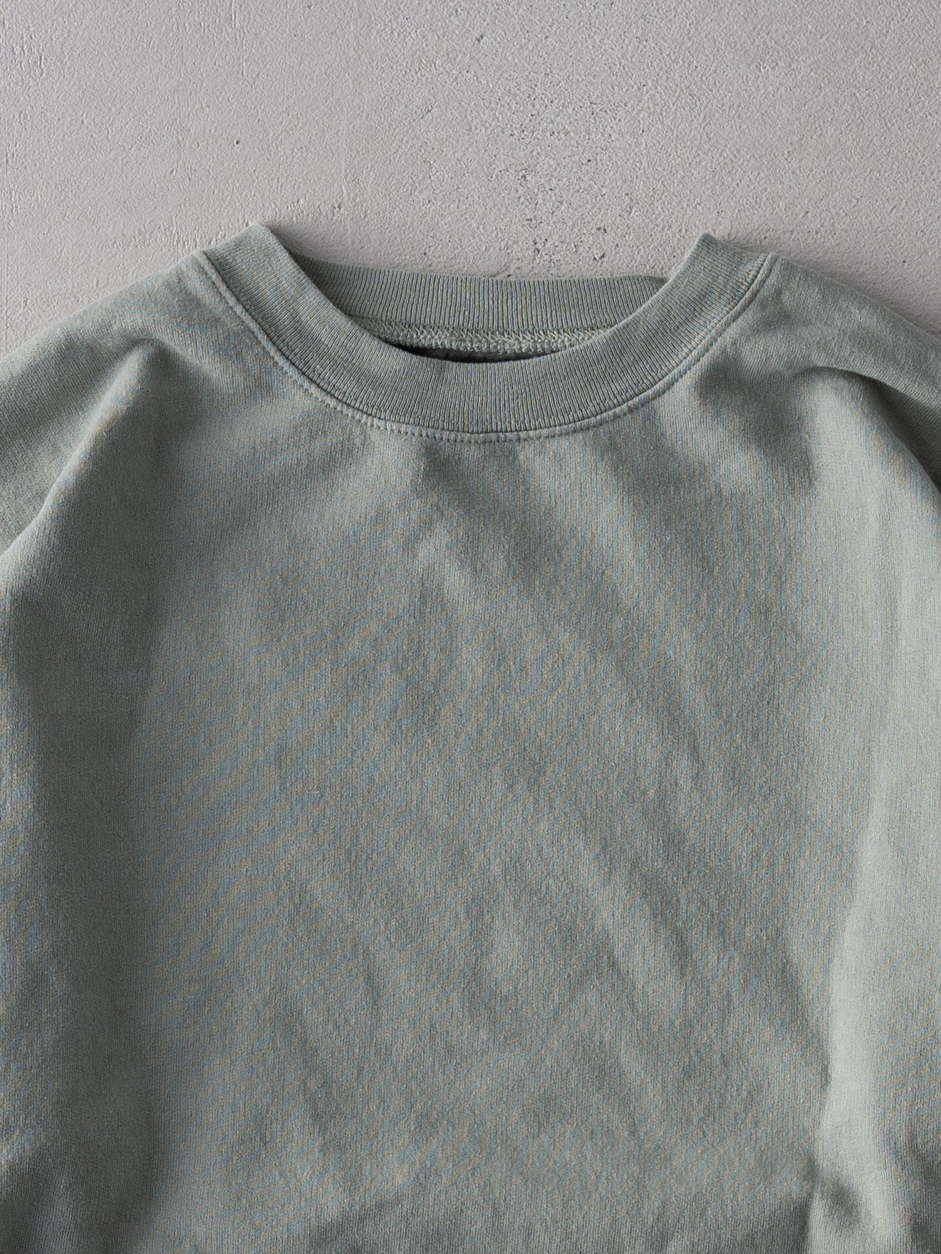 Vintage Y2k Light Green Blank Crewneck (L)