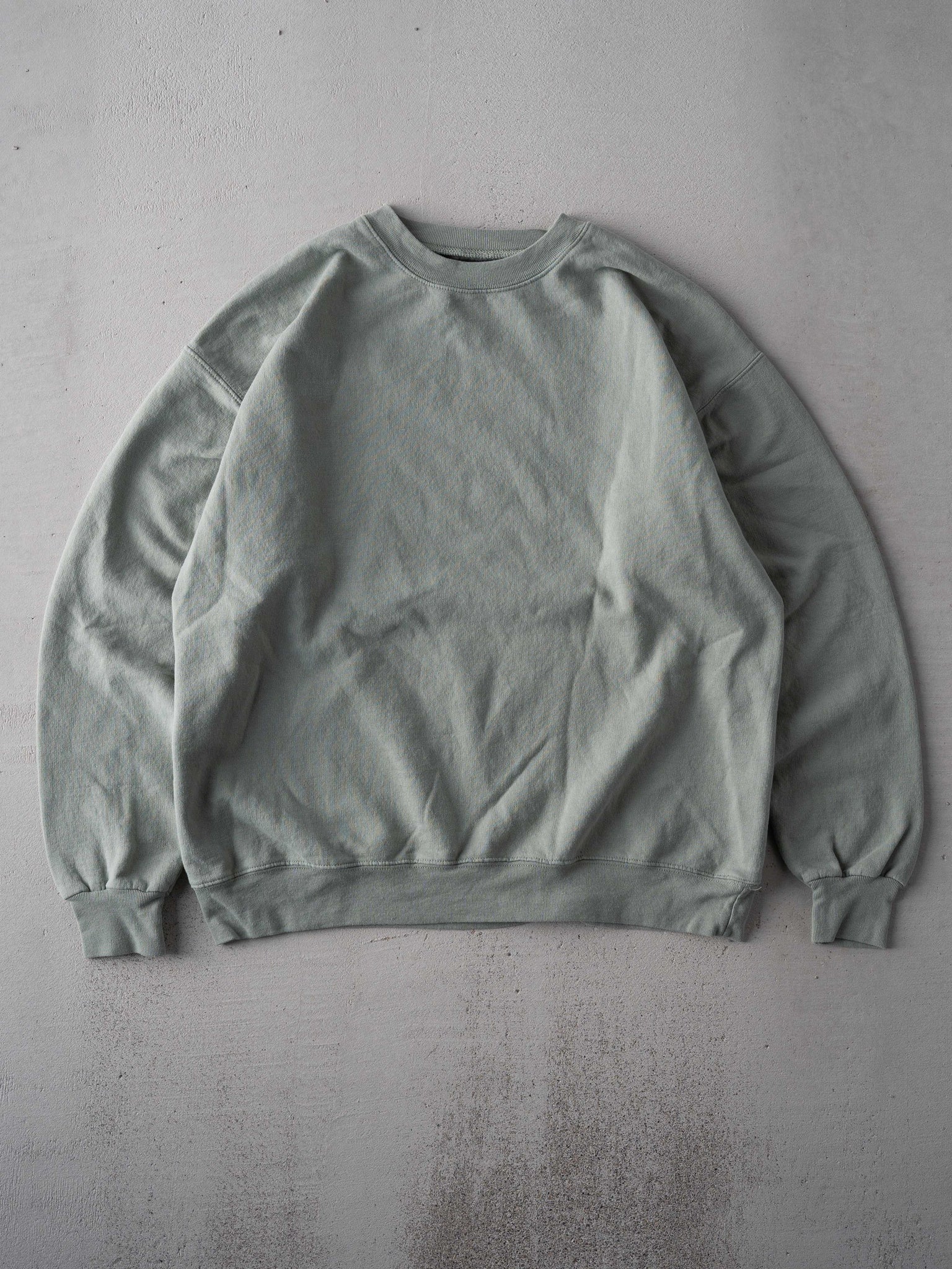 Vintage Y2k Light Green Blank Crewneck (L)