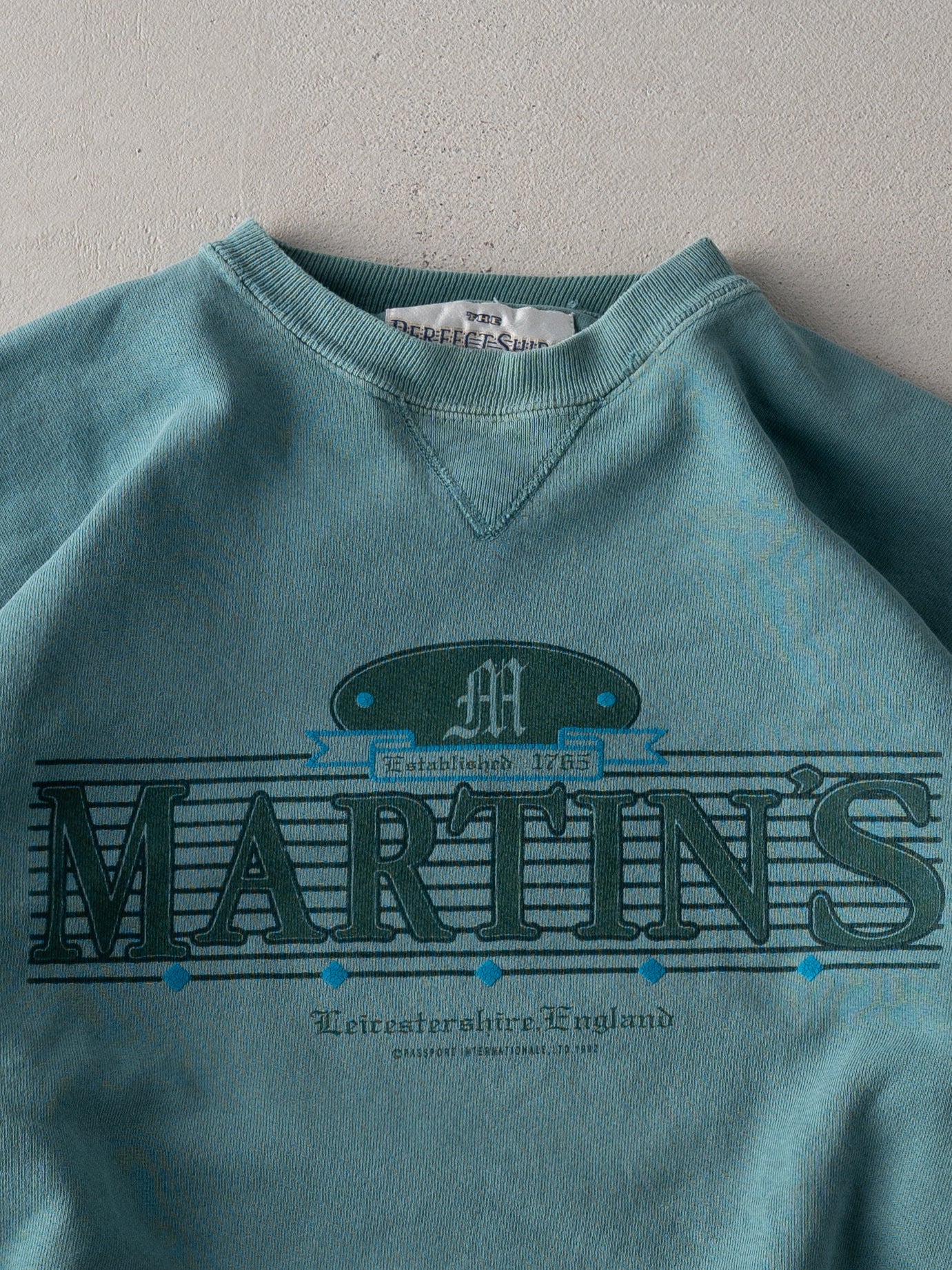 Vintage 92' Teal Martins England Boxy Crewneck (L)