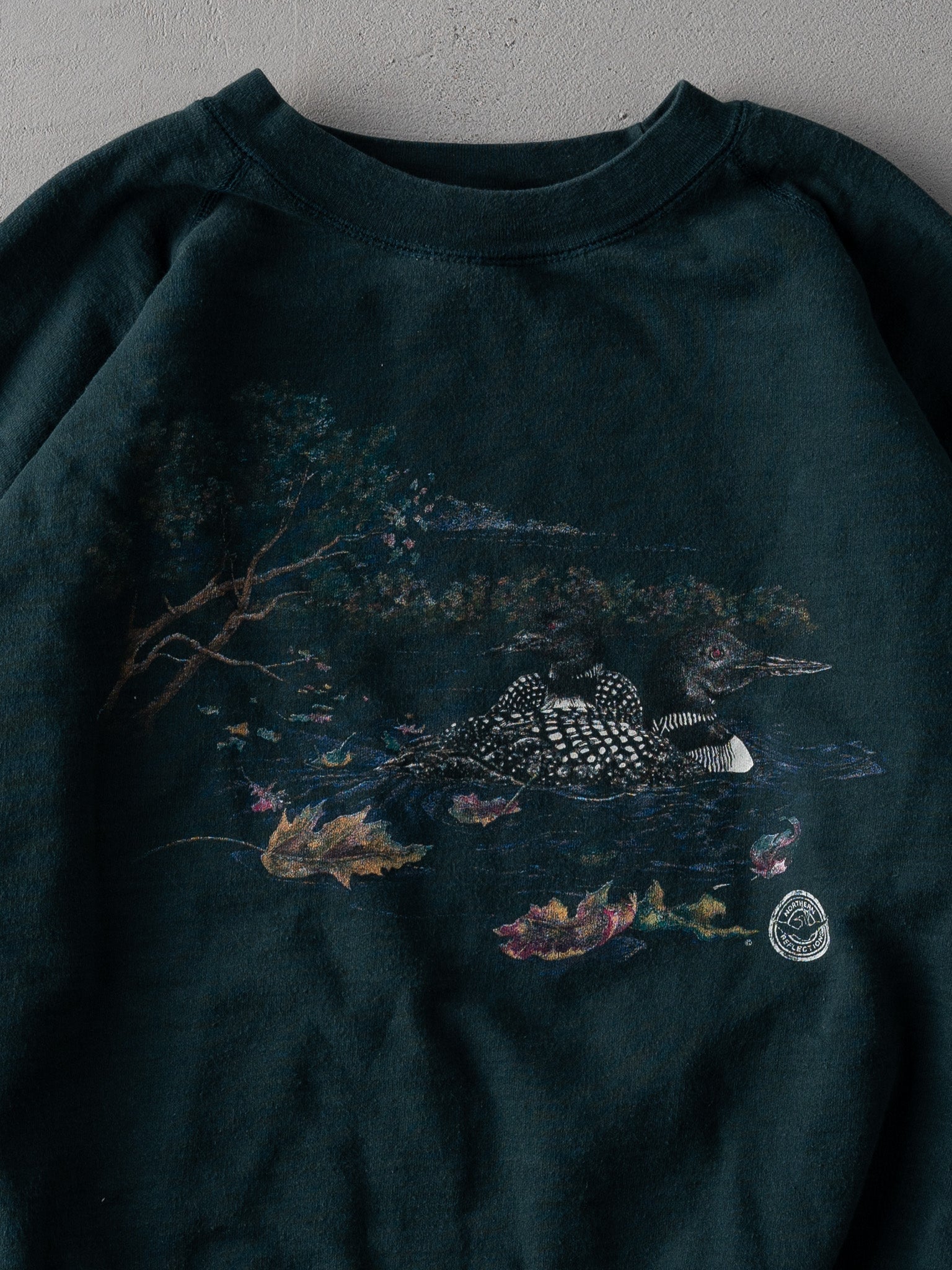 Vintage 90s Forest Green Northern Reflections Loon Boxy Crewneck (M)