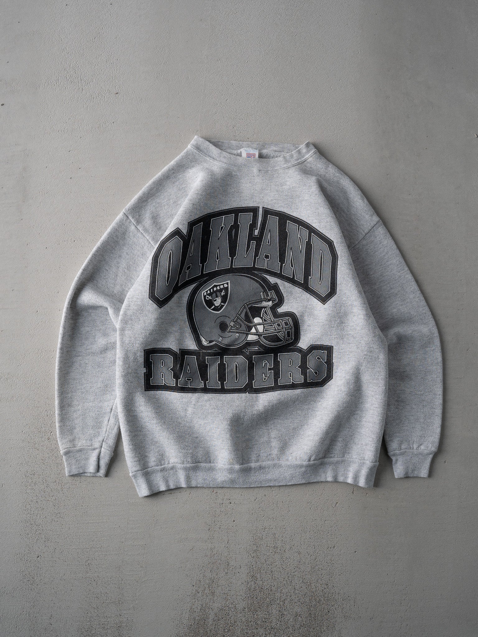 Vintage 90s Heather Grey Oakland Raiders Crewneck (M)