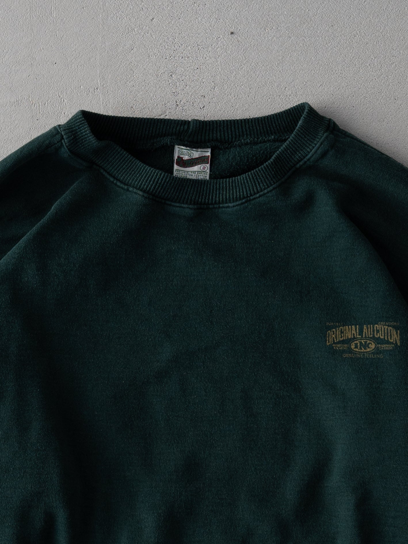 Vintage 90s Green Original Au Coton Crewneck (L)