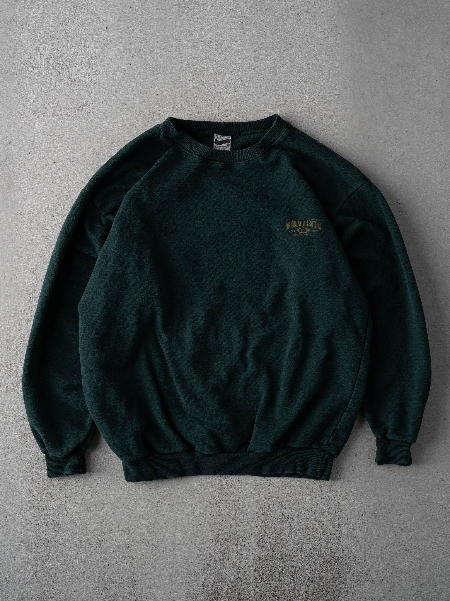 Vintage 90s Green Original Au Coton Crewneck (L)