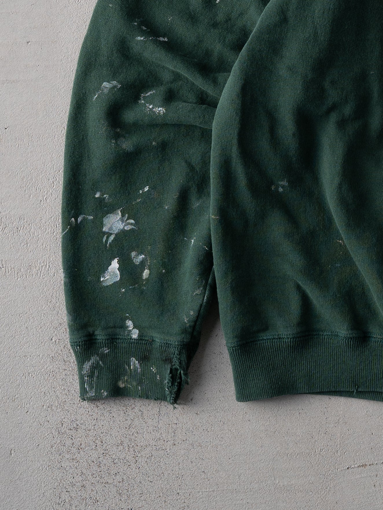 Vintage 90s Green Club Monaco Paint Splattered Crewneck  (S/M)