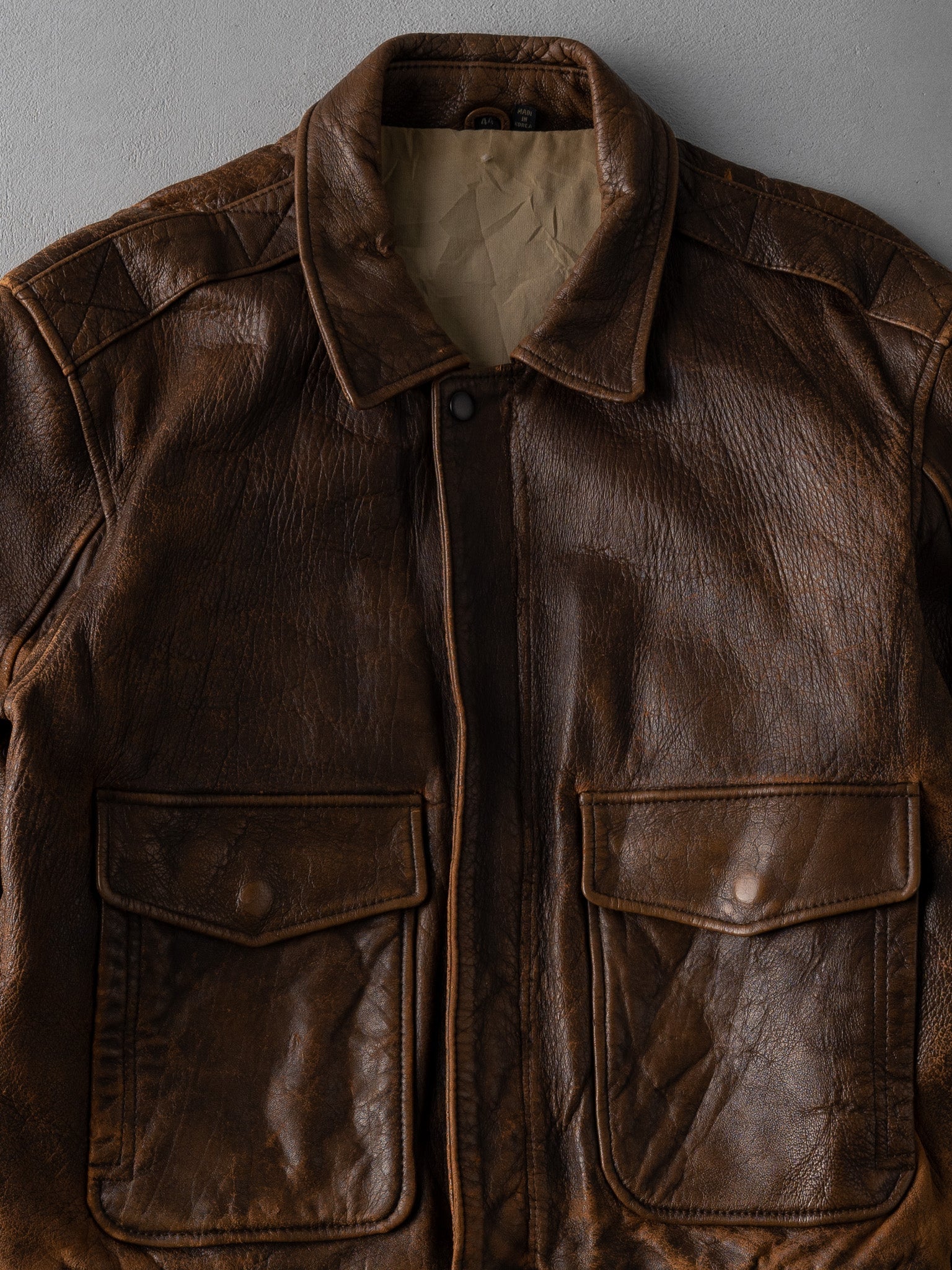 Vintage 80s Washed Brown Mirage A2 Flight Jacket (M/L)