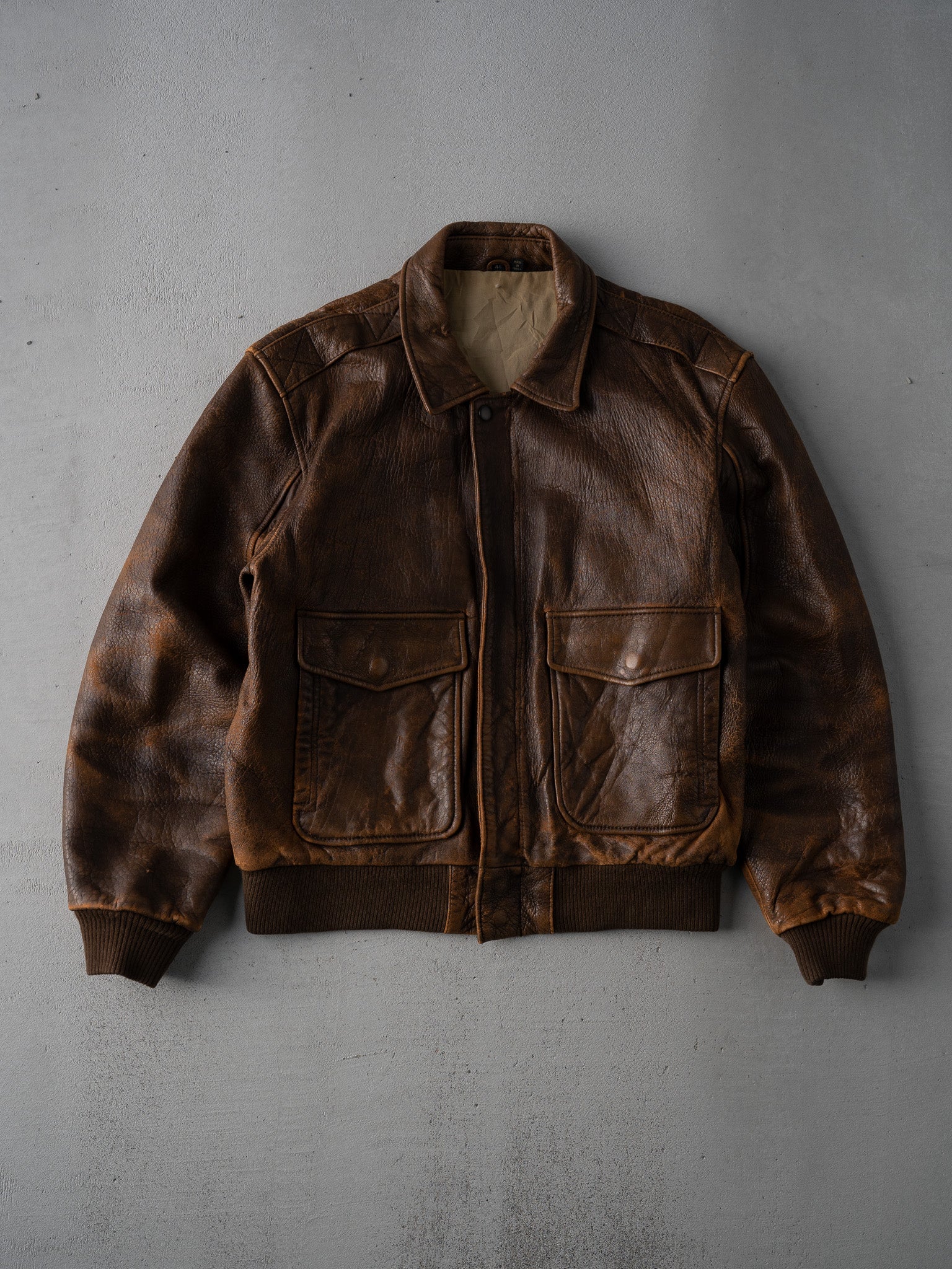 Vintage 80s Washed Brown Mirage A2 Flight Jacket (M/L)