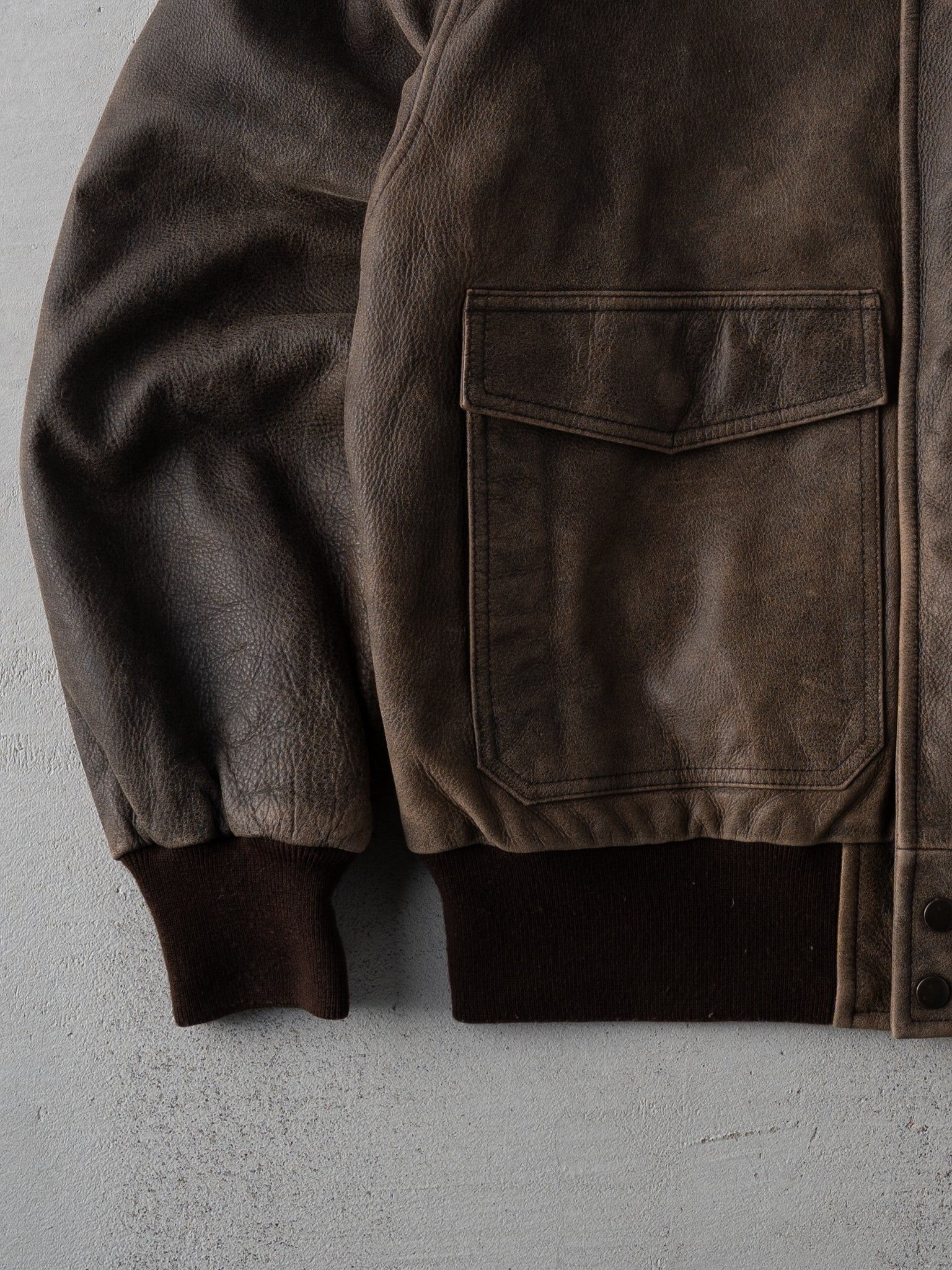 Vintage 90s Faded Brown A2 Flight Jacket (L)