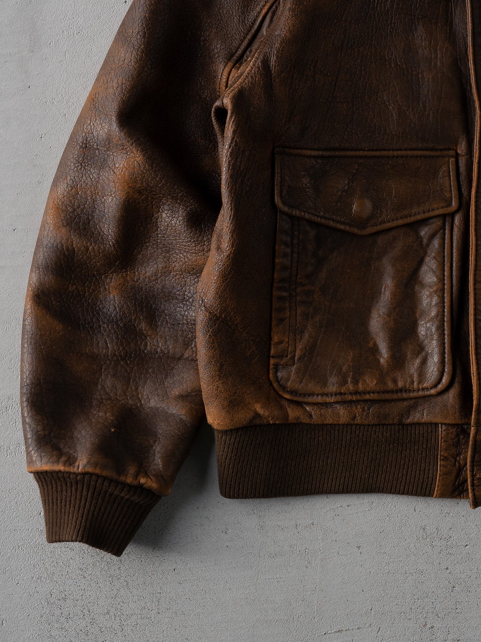 Vintage 80s Washed Brown Mirage A2 Flight Jacket (M/L)