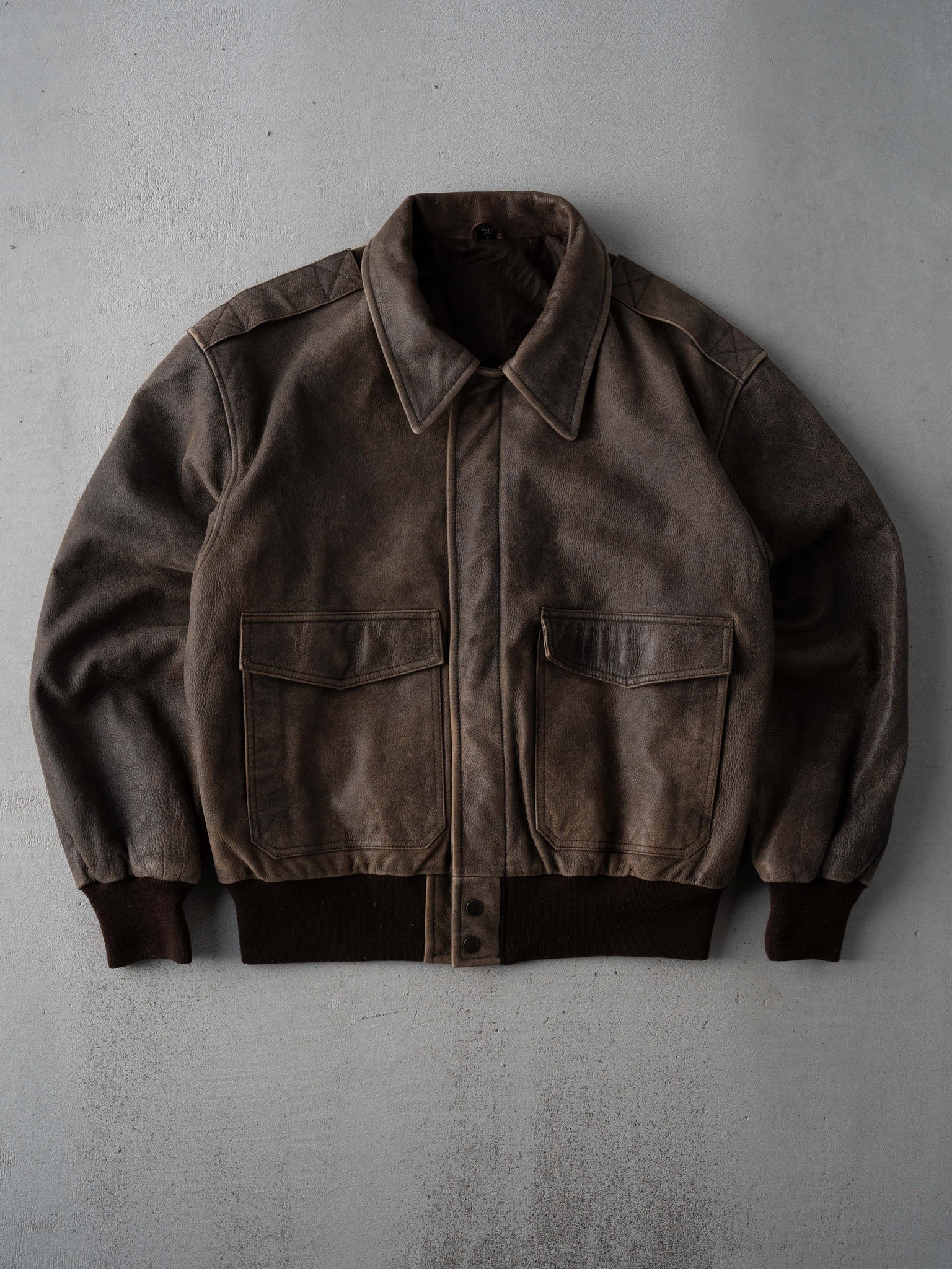 Vintage 90s Faded Brown A2 Flight Jacket (L)