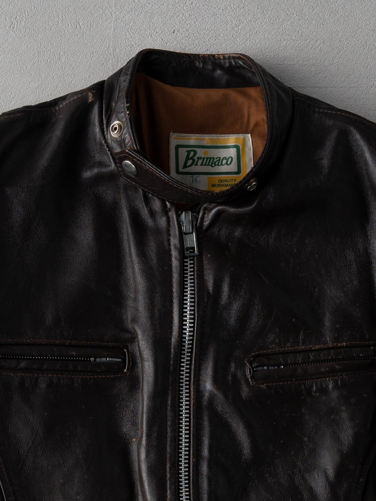 Vintage 70s Brown Brimaco Motorcycle Jacket (M)