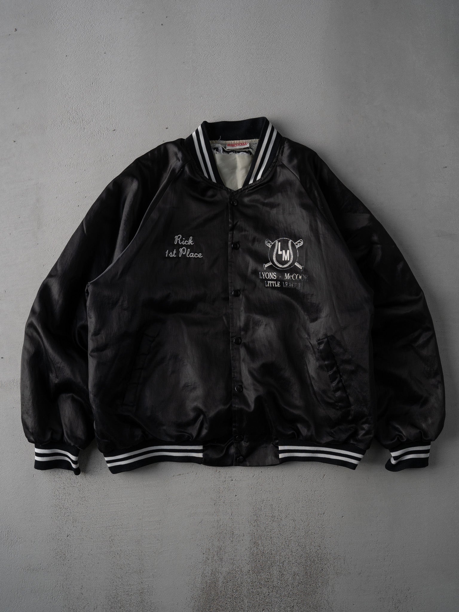 Vintage Black Lyons McCook Baseball Bomber (XL)