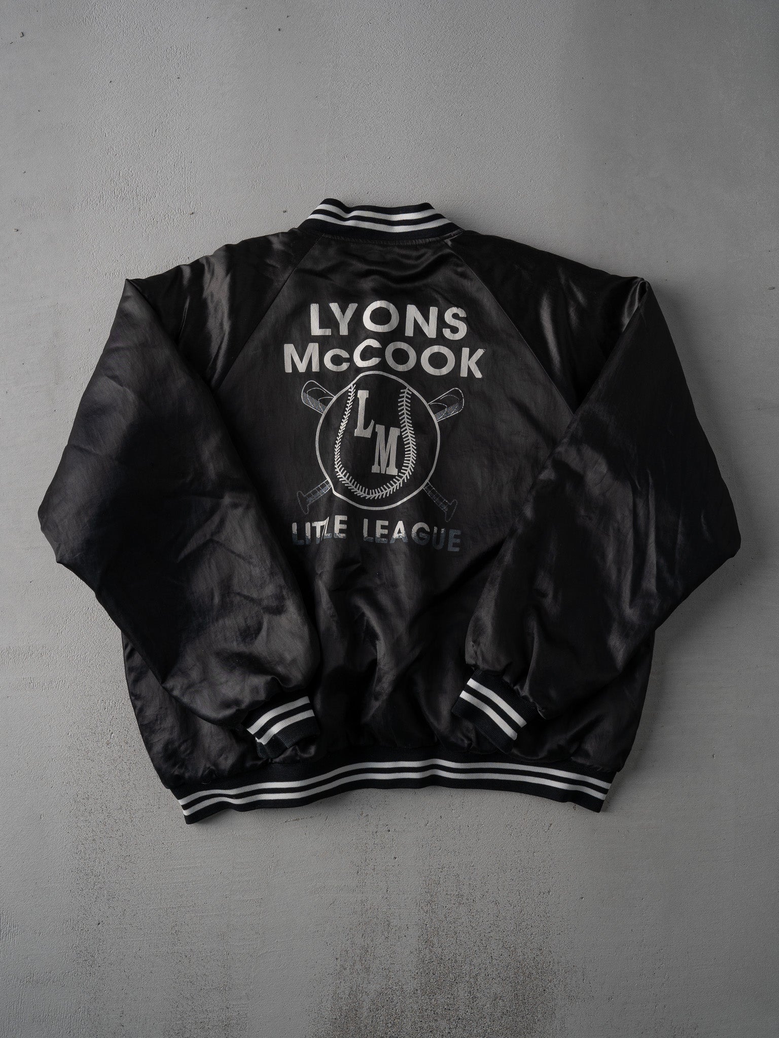 Vintage Black Lyons McCook Baseball Bomber (XL)