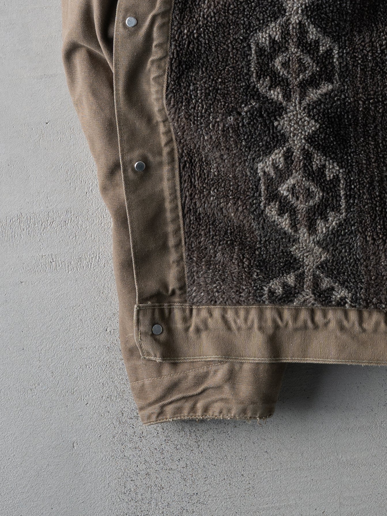 Vintage 90s Washed Brown RARE Carhartt Blanket Lined Cropped Chore Jacket (L/XL)