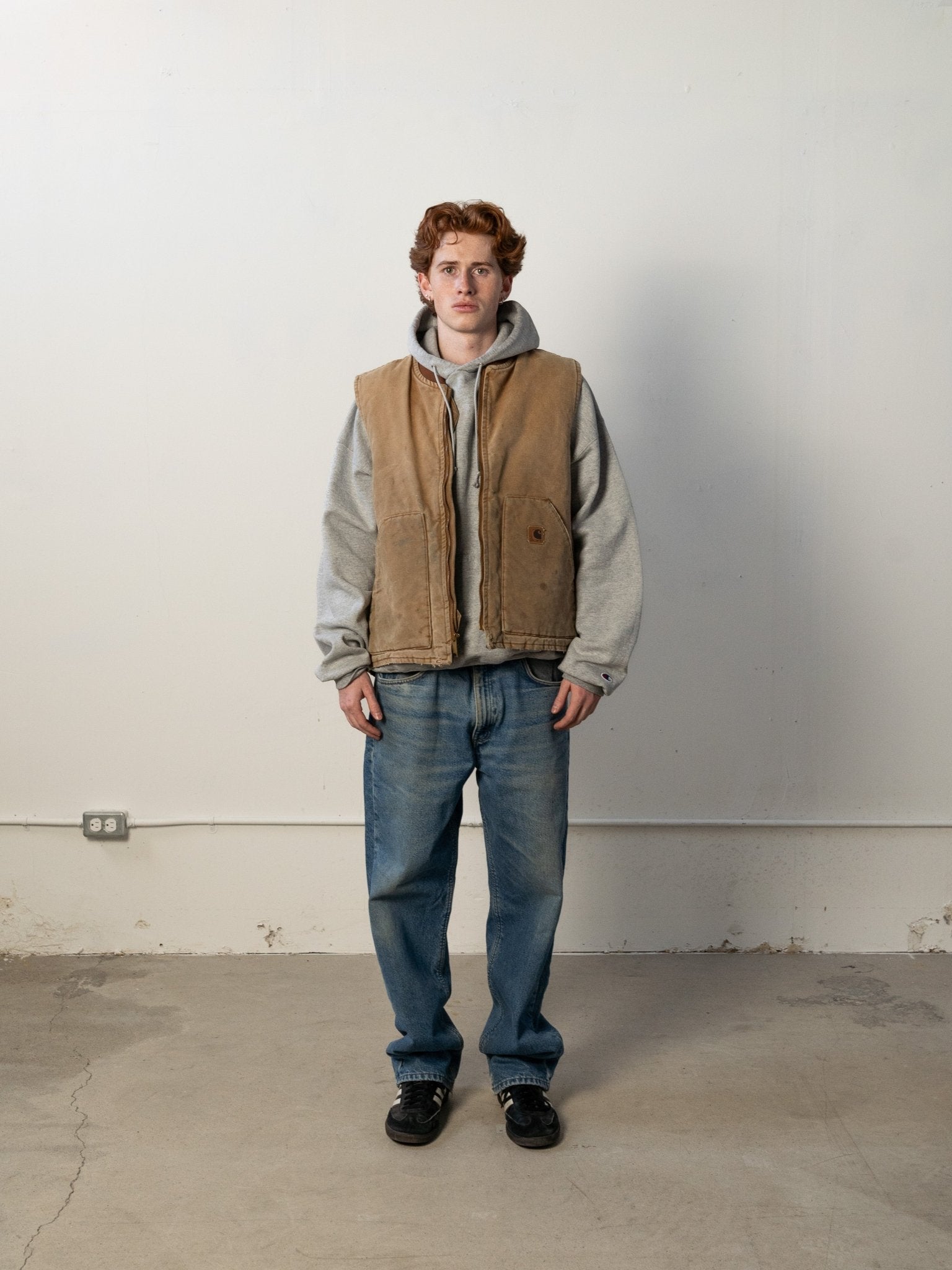 Vintage 90s Washed Brown Carhartt Vest (M/L)
