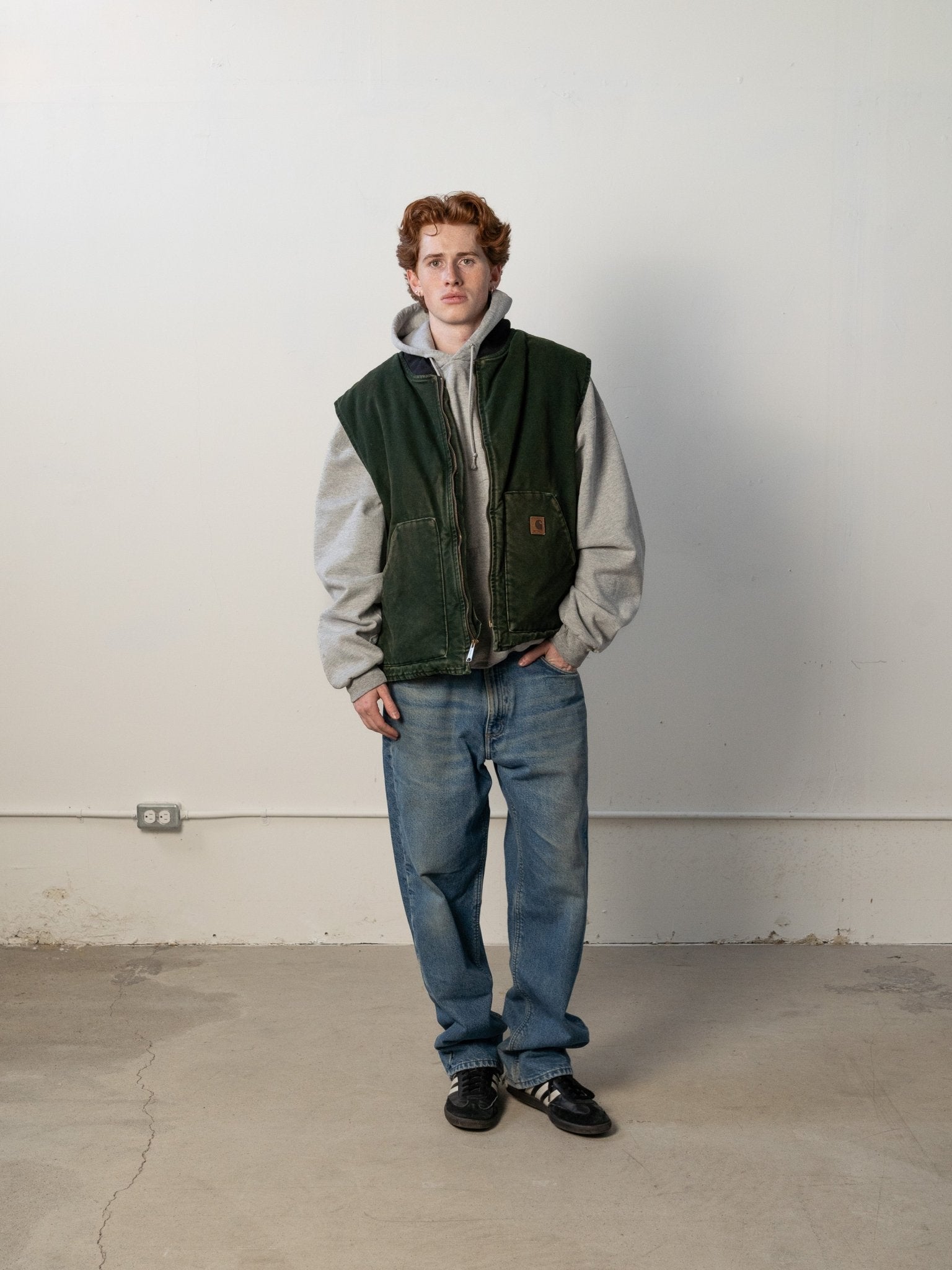 Vintage 90s Forest Green Carhartt Vest (XXL)