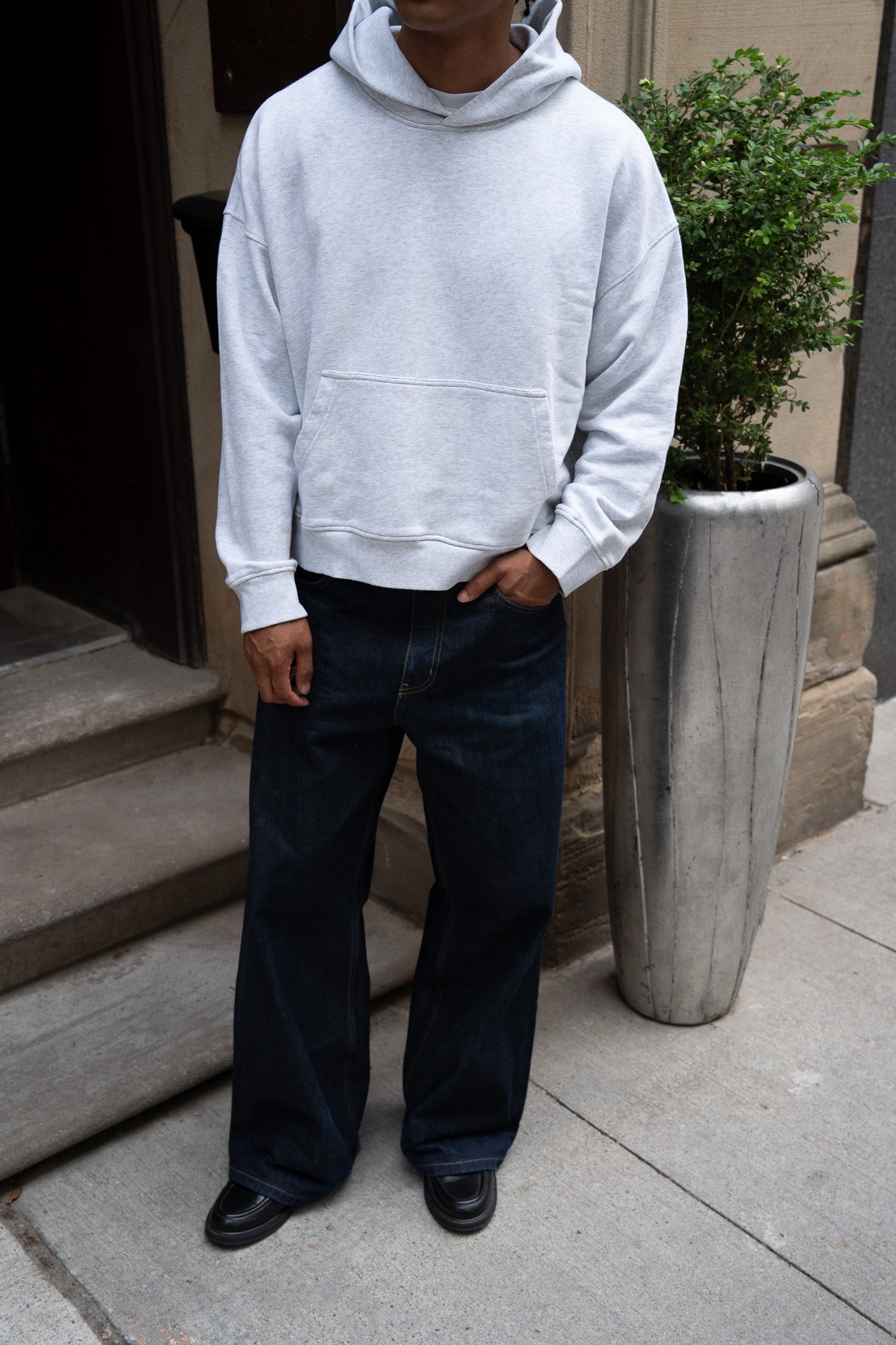 Everyday Boxy Hoodie – Heather Grey