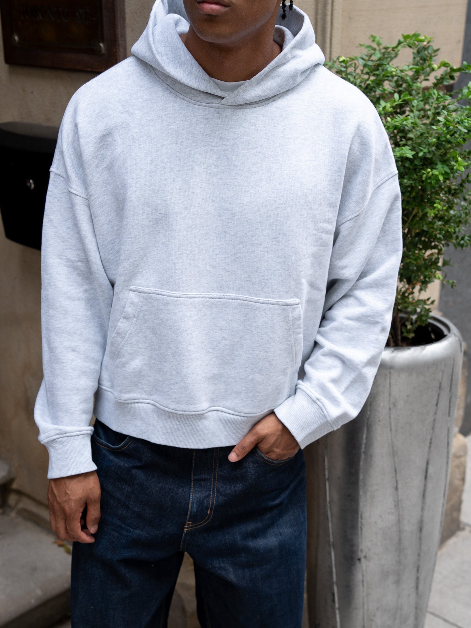 Everyday Boxy Hoodie – Heather Grey