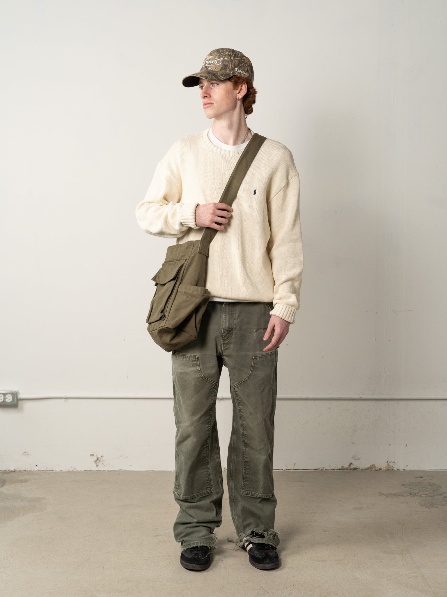 Vintage 80s Beige Polo by Ralph Lauren Knit Pullover (M)