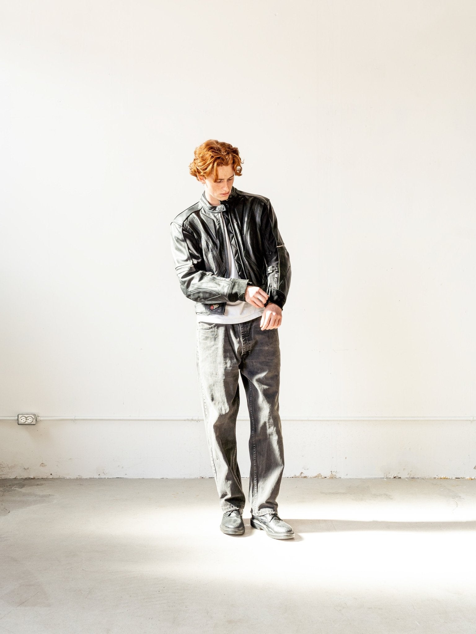 Vintage 90s Black Joe Rocket Leather Biker Jacket (M)